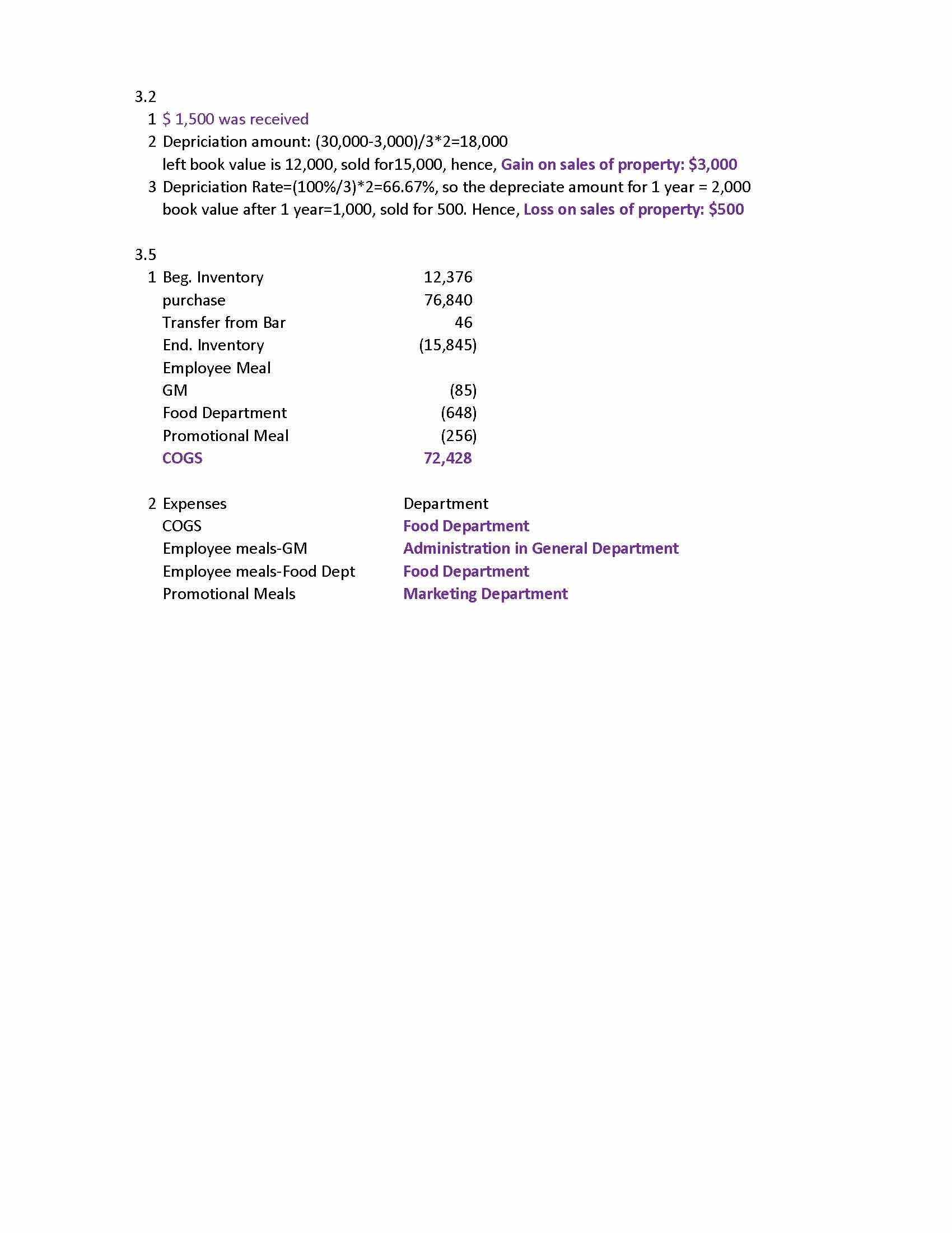 Hospitality Managerial Acct