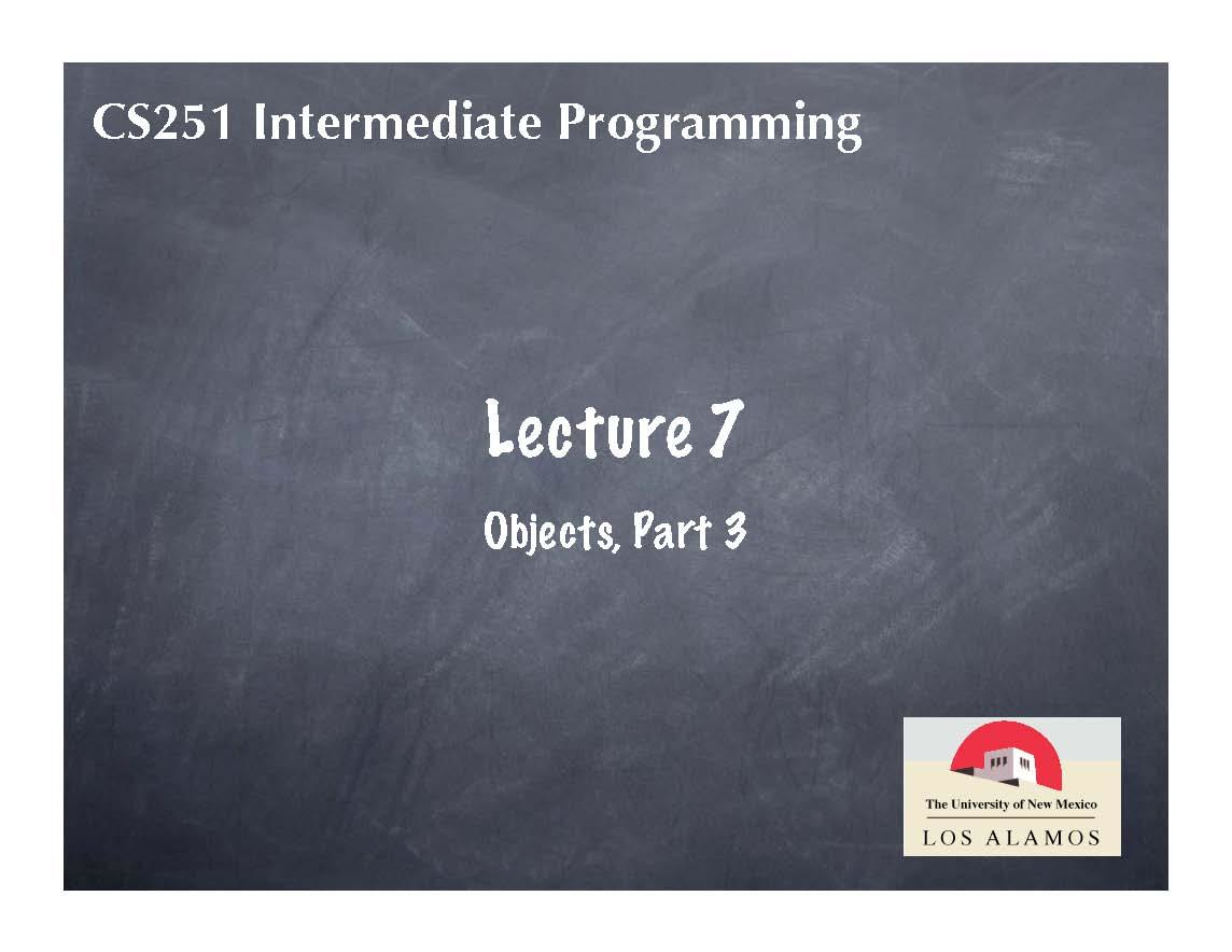 Intermediate Programming
