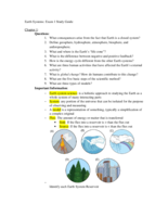Earth Systems Exam 1 Study Guide