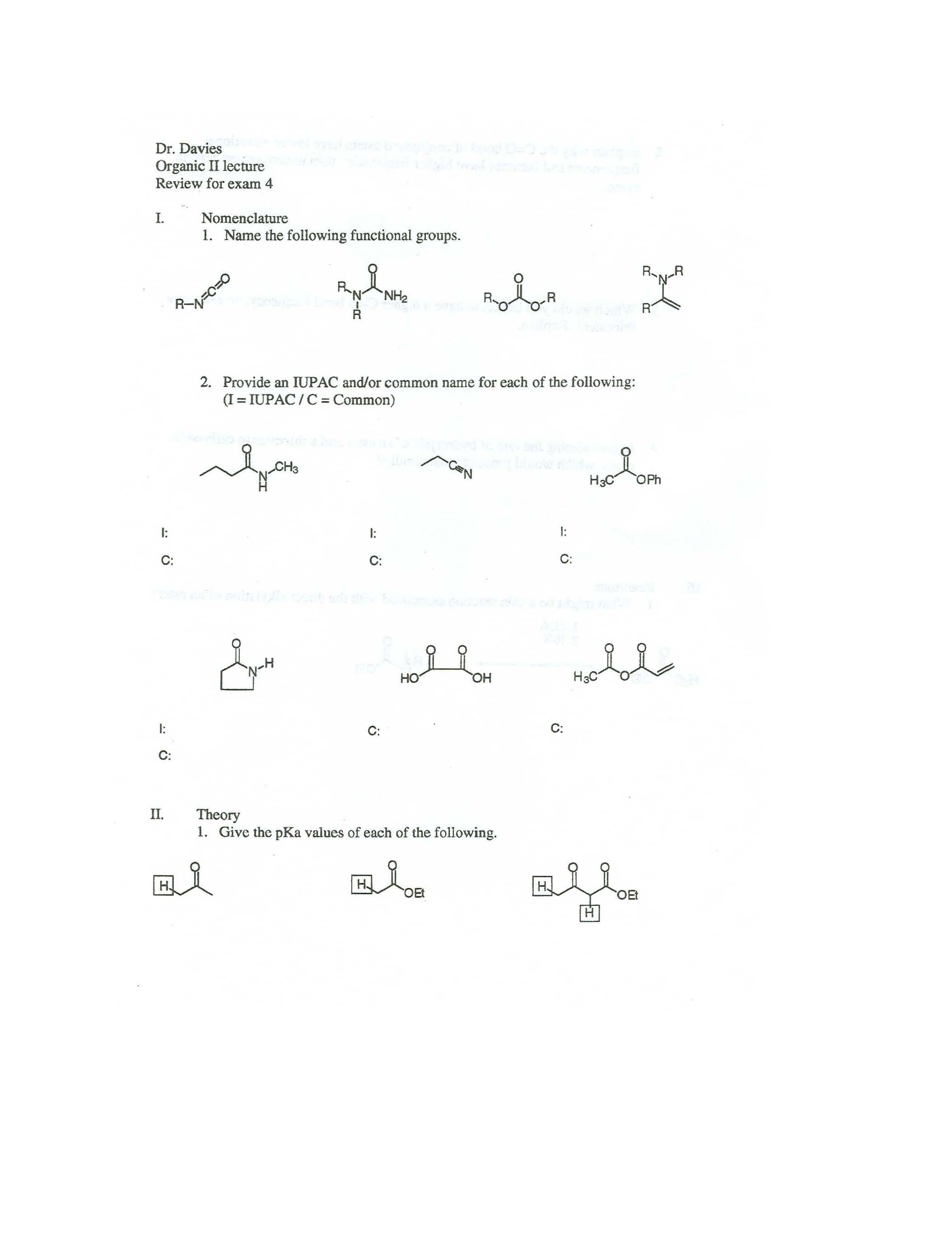 Organic Chemistry II
