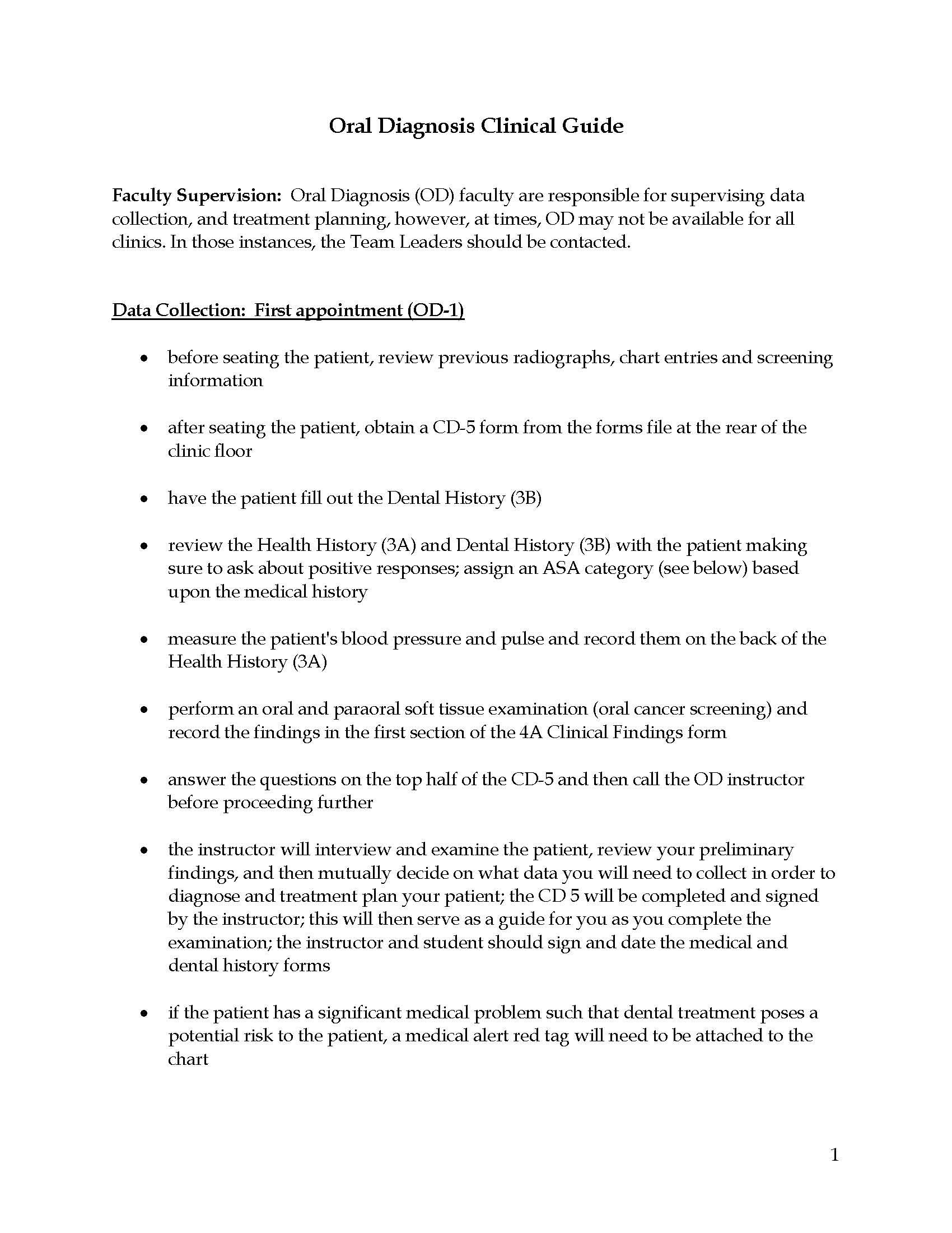 INTR TO ORAL DIAGNOSIS & TRTMNT PLANNING