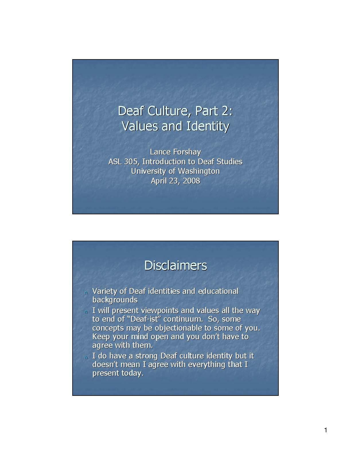 DEAF STUDIES