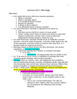 Lecture 13 Marriage
