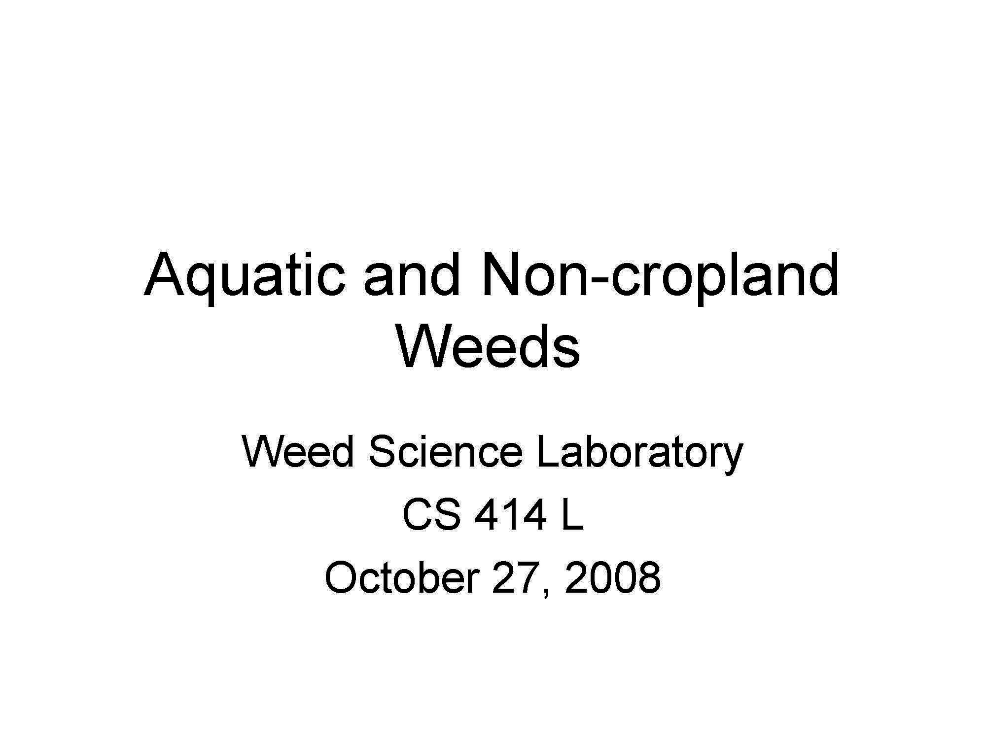 WEED SCIENCE LAB
