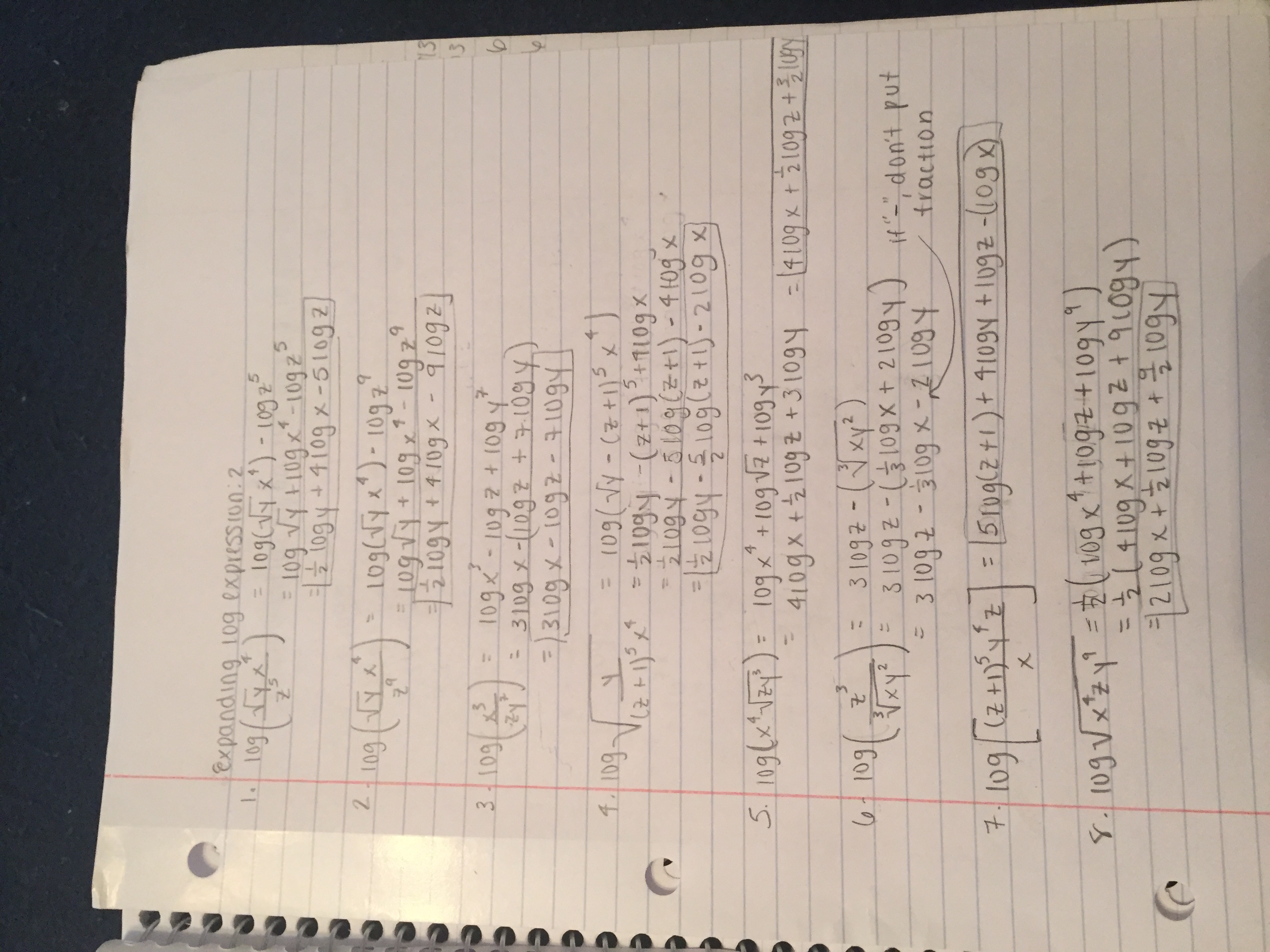 Expanding a logarithmic expression