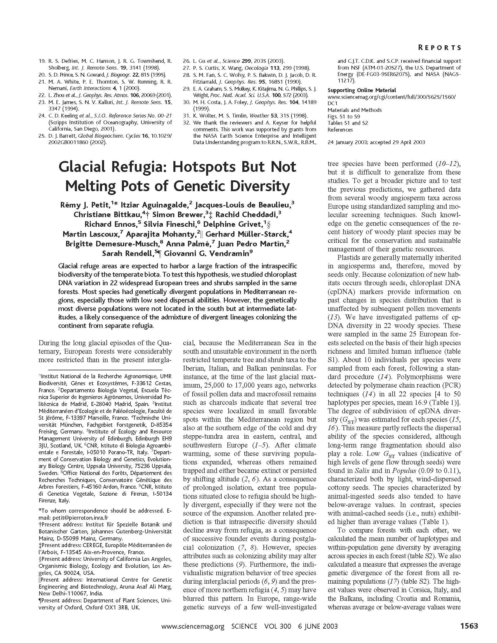 Seminar in Plant Systematics and Evolution