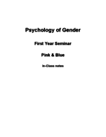 Psychology of Gender