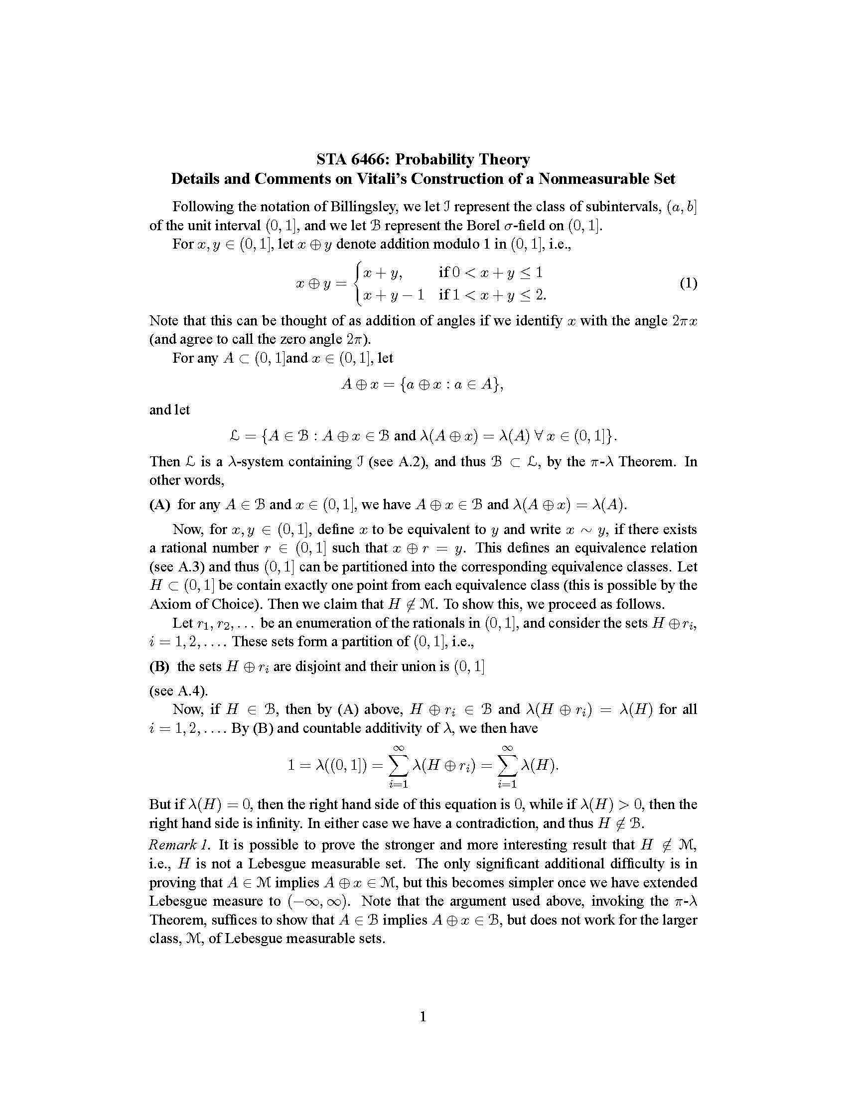 PROBABILITY THEORY 1