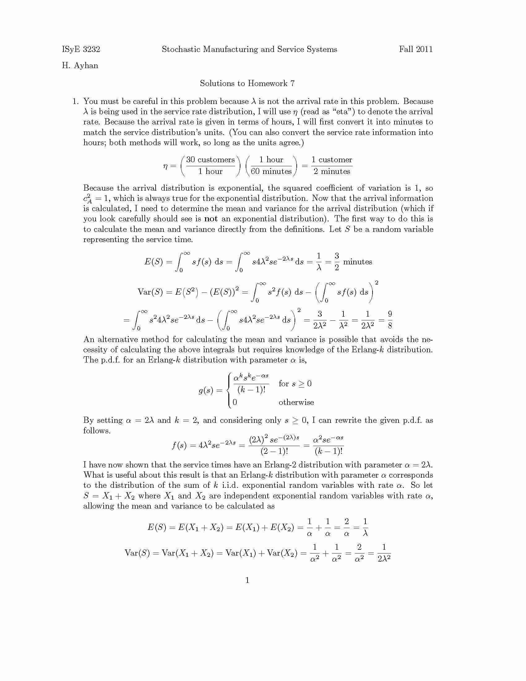 Stochastic Mfg&Serv Sys
