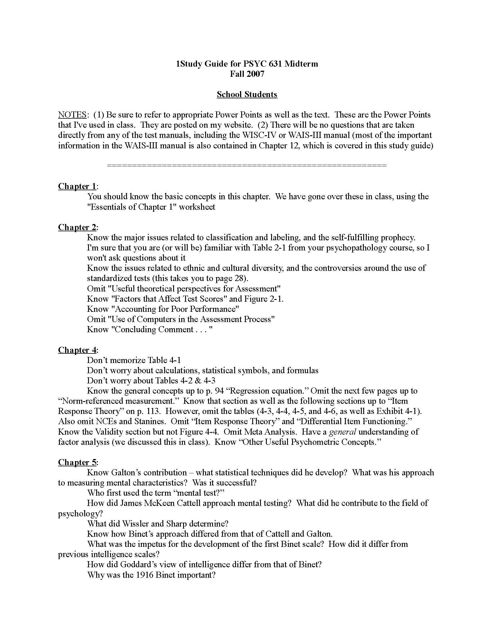 Cognitive Intellectual Assessment Techniques