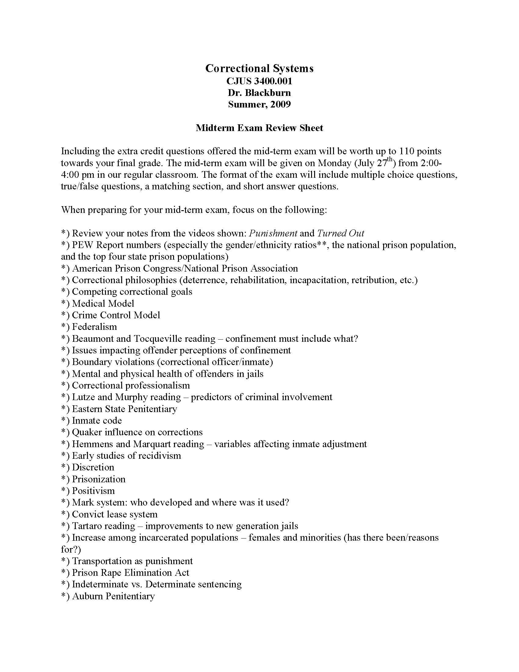 Correctional Systems