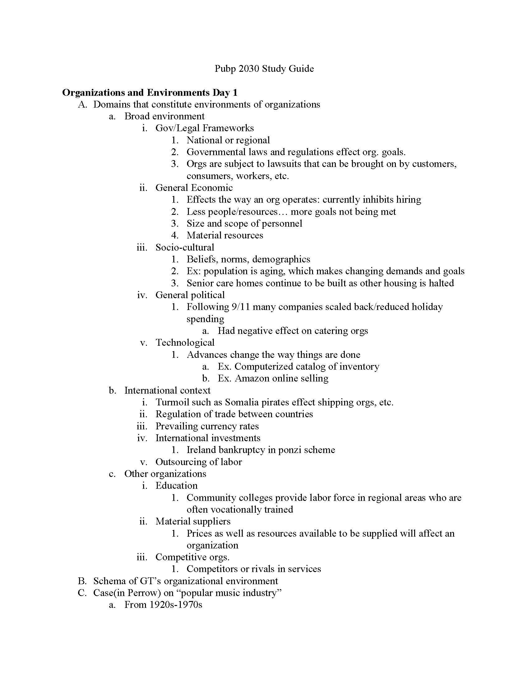 Organizations and Policy