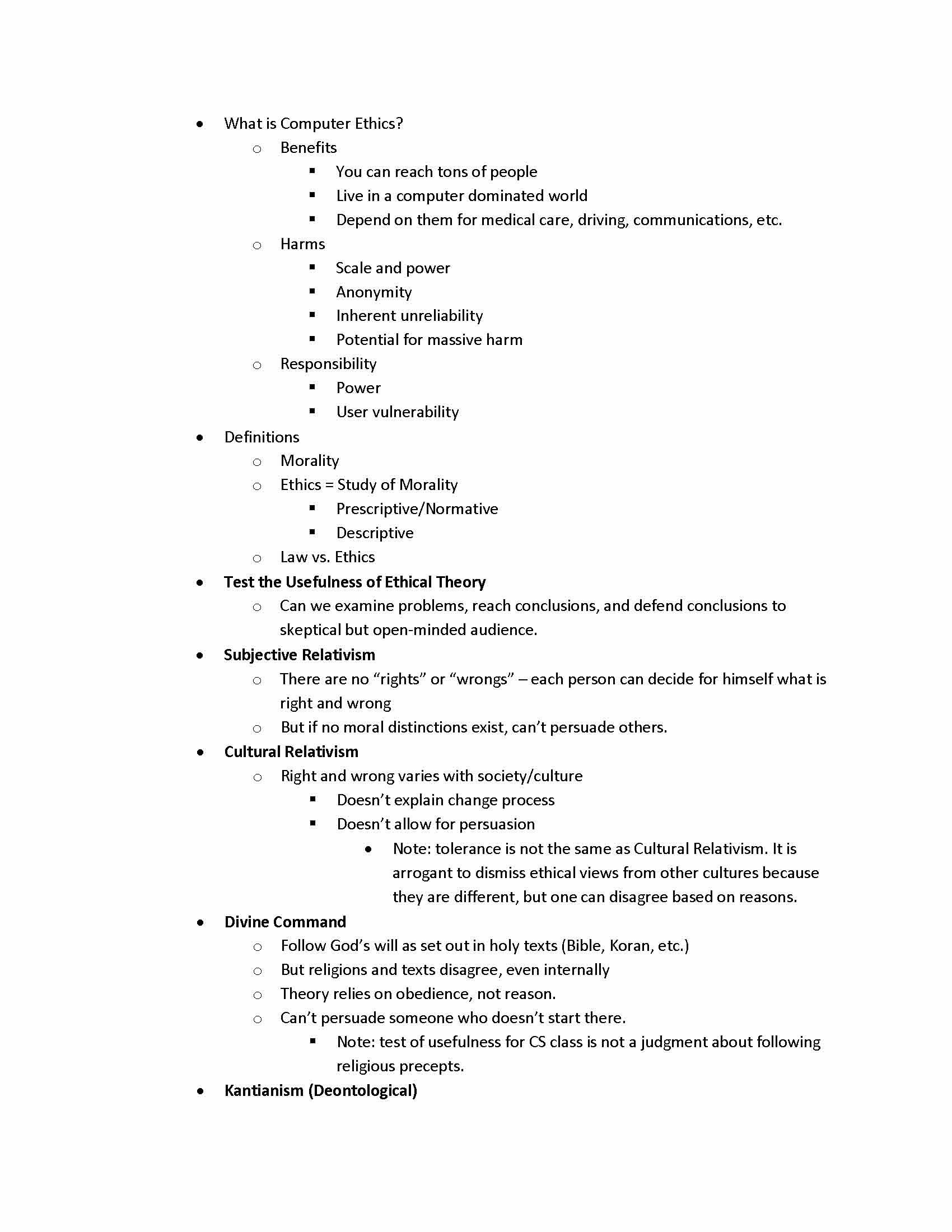 Computer Ethics and Society