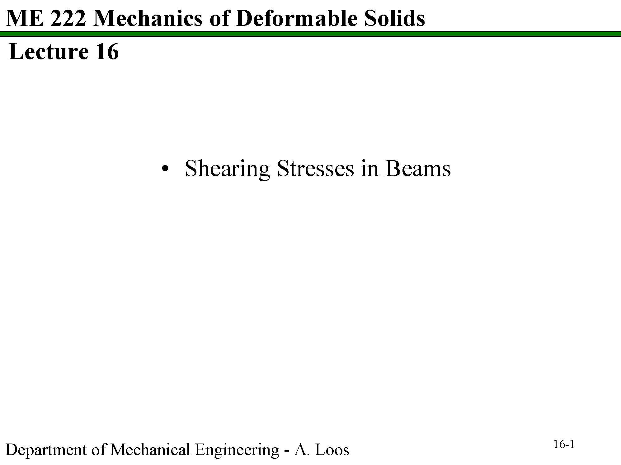 Mechanics of Deformable Solids