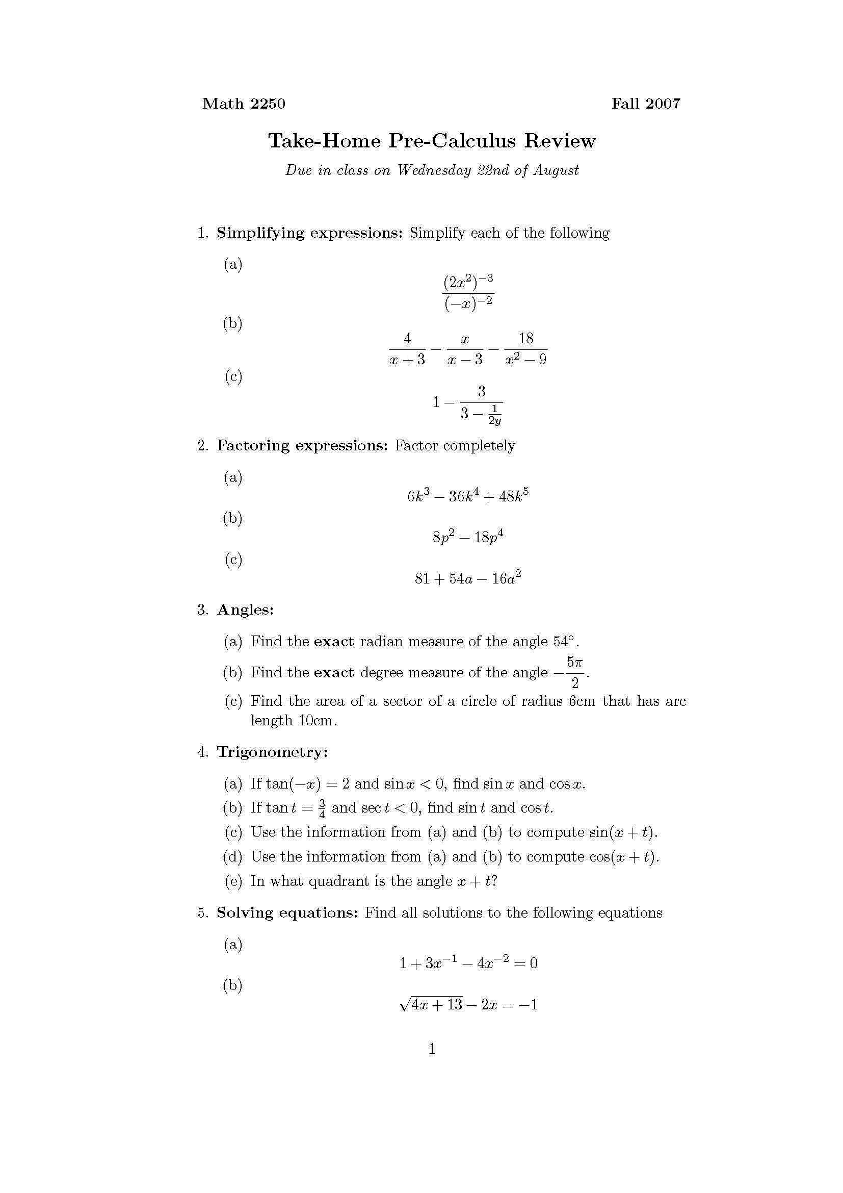 CALC I SCI ENG