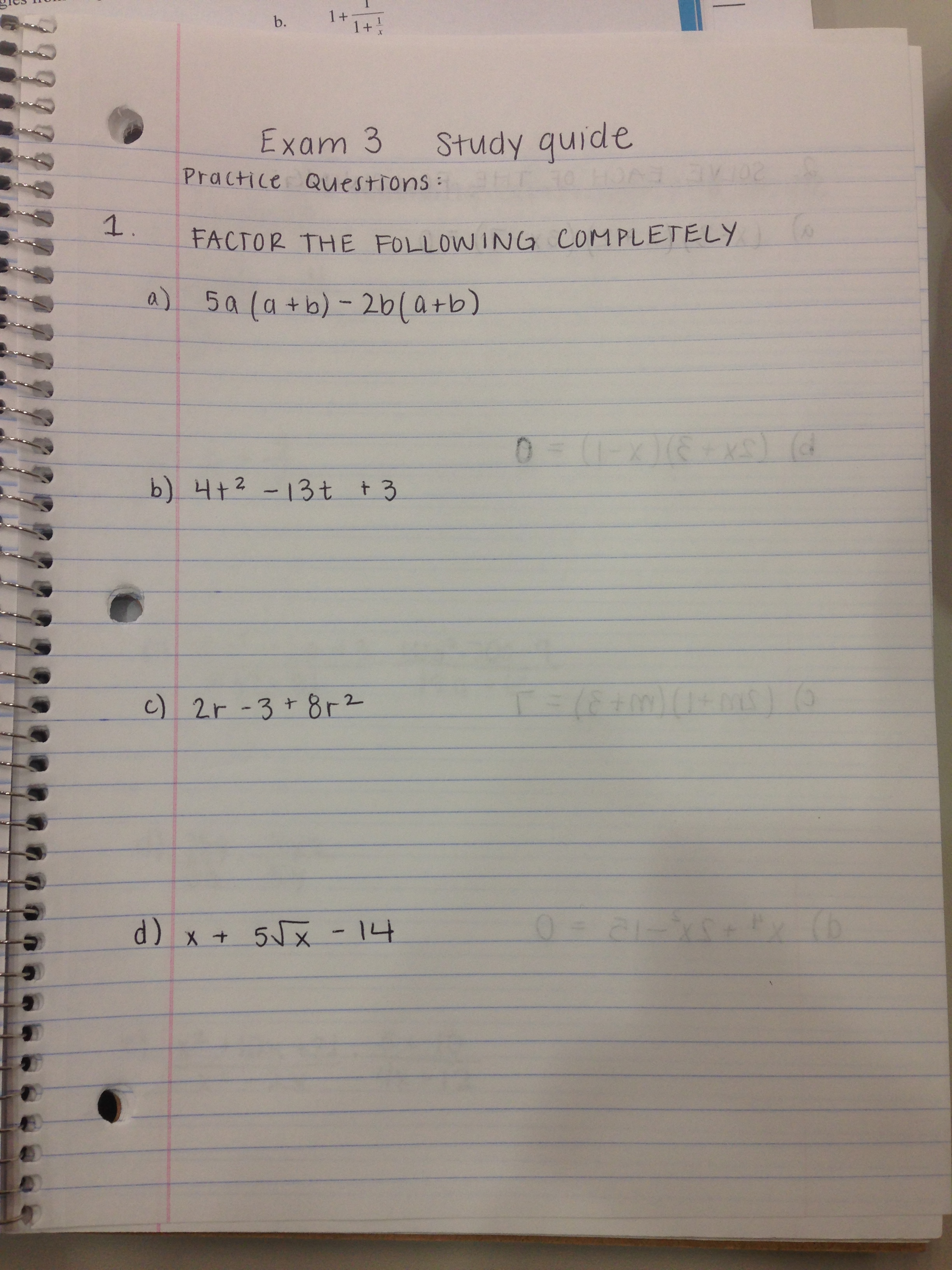 MATH 1110 EXAM 3 study guide