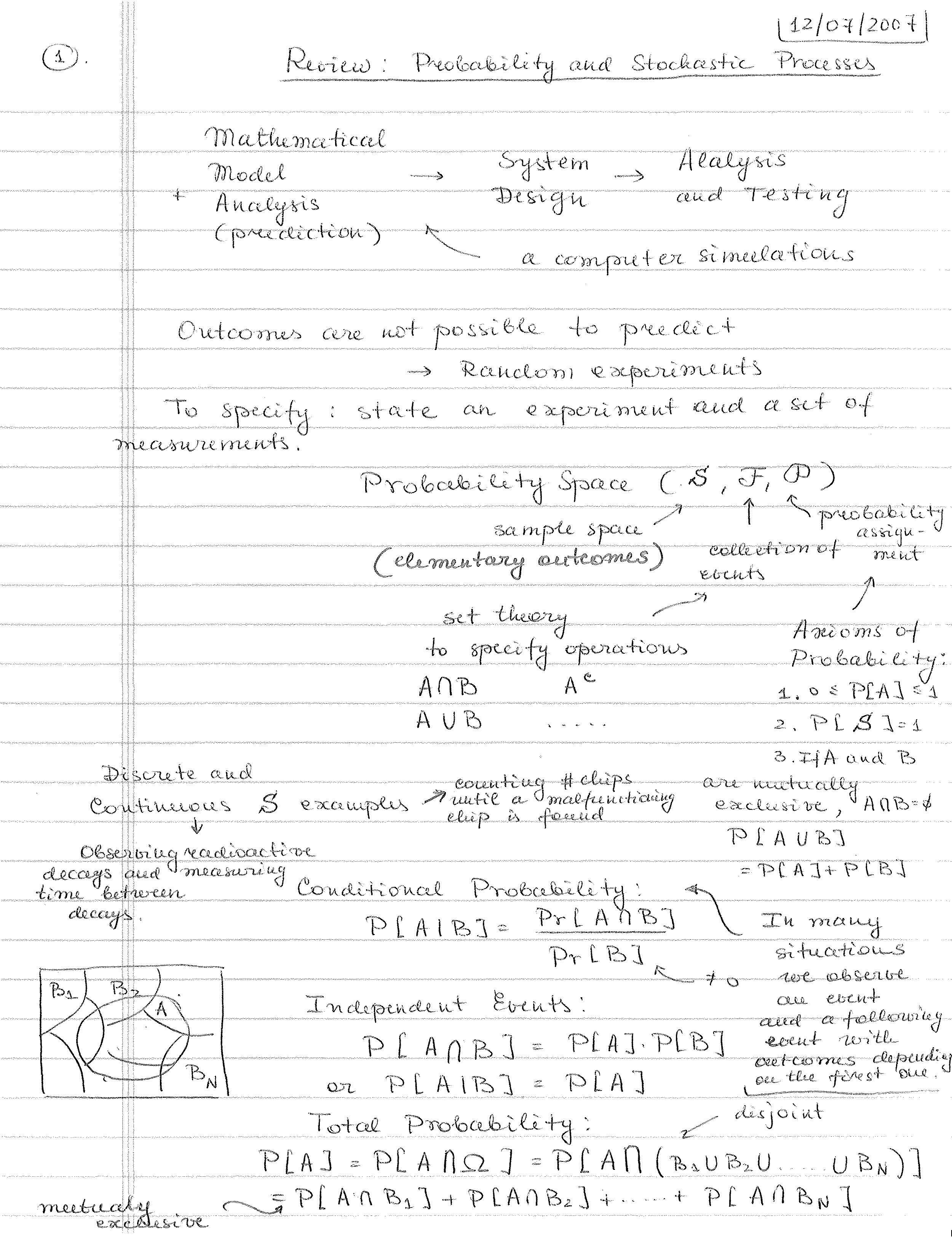 Stochastic Systems Theory