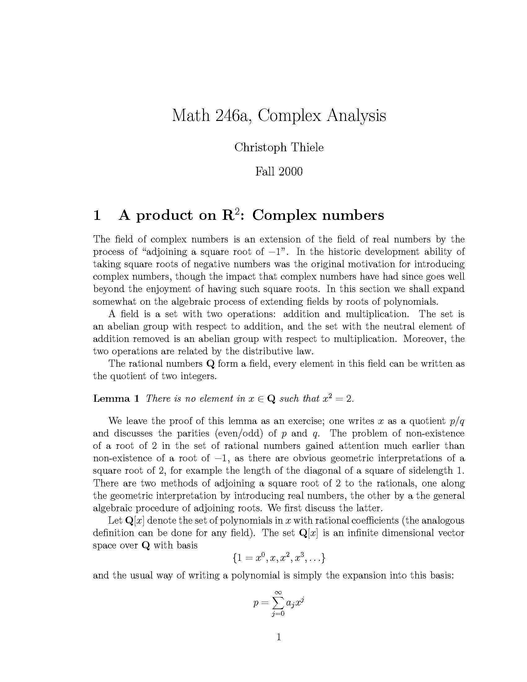 Complex Analysis