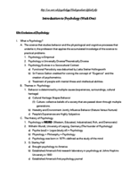 Introduction to Psychology: Week One