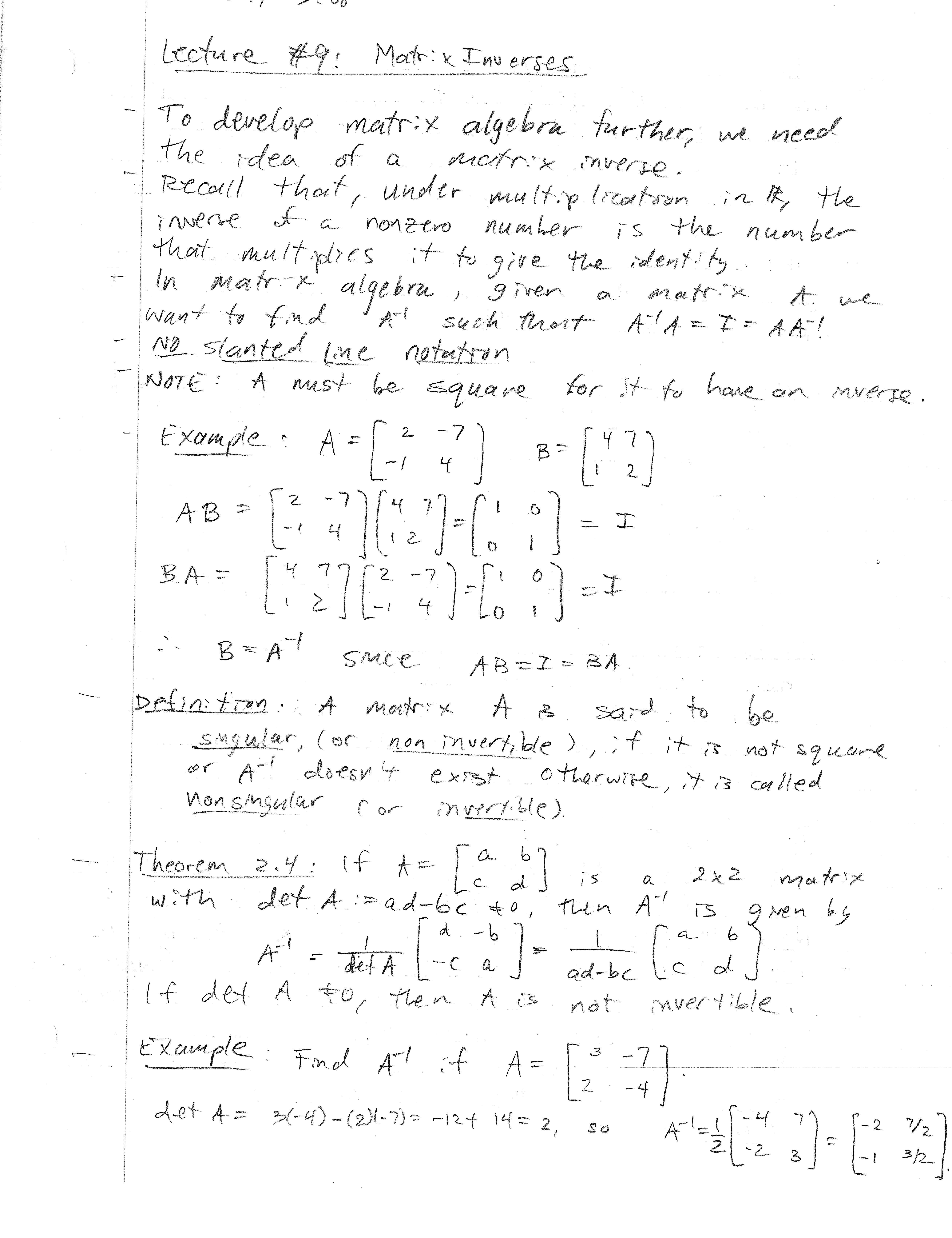 Matrices & Linear Algebra