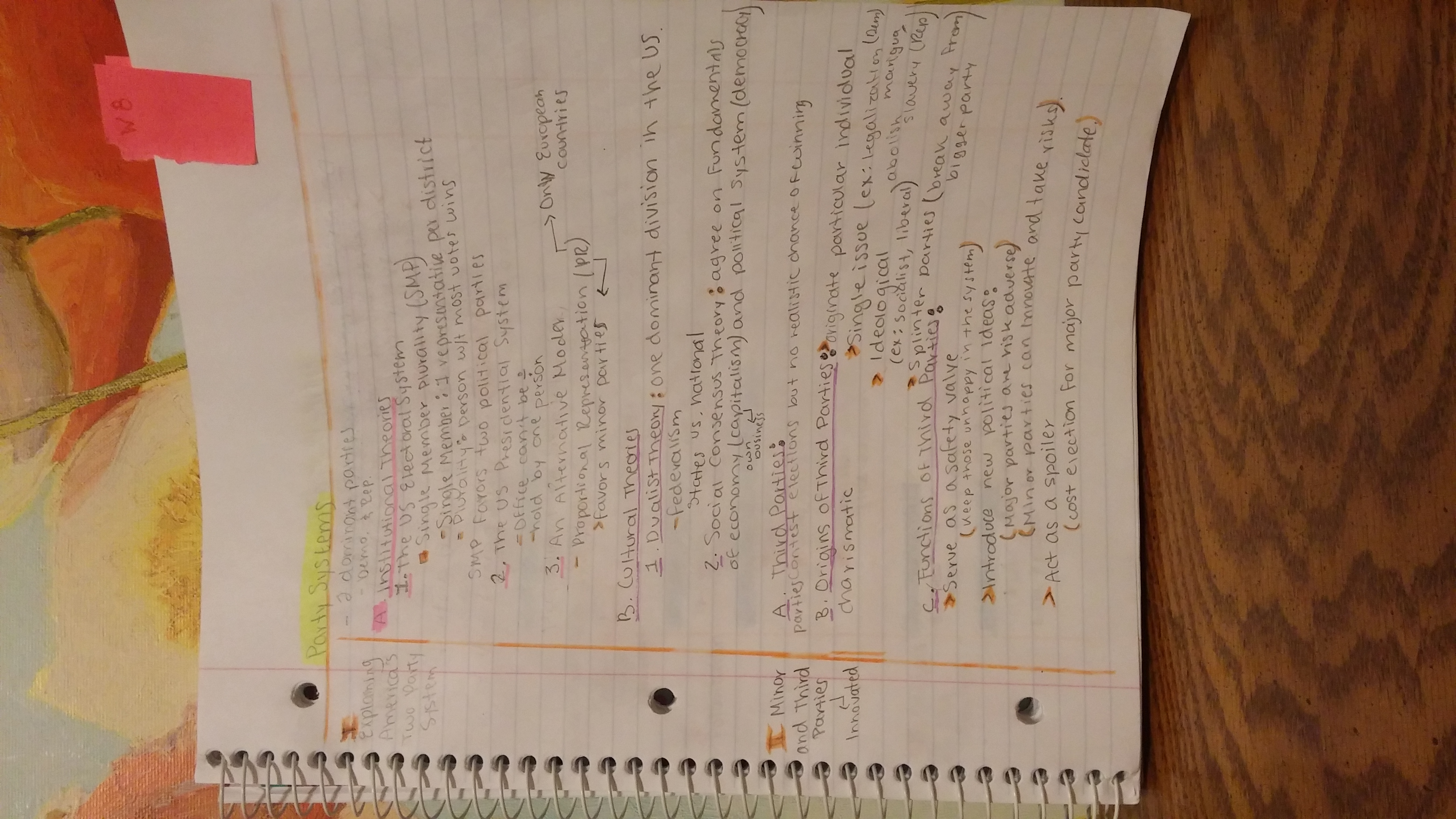 Week 8 Lecture Notes: Party Systems, The parties today