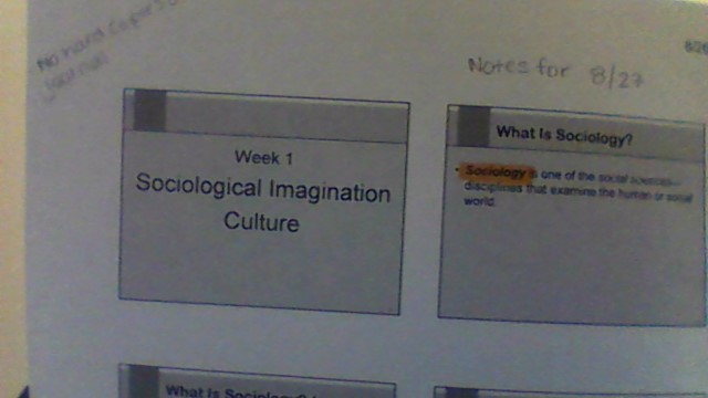 Week 1: Sociological Imagination Culture