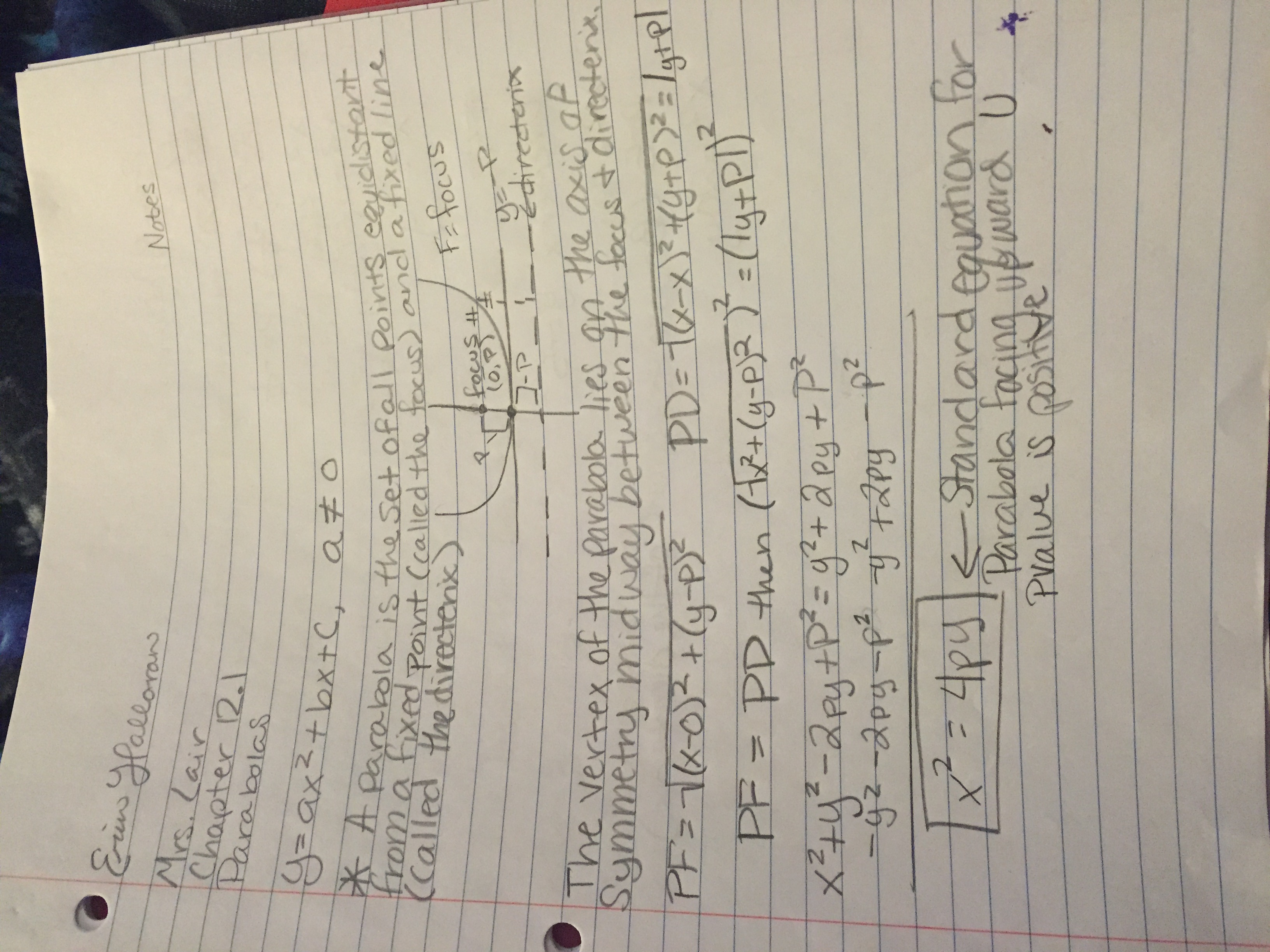 MTH 1350 Parabolas (12.1)