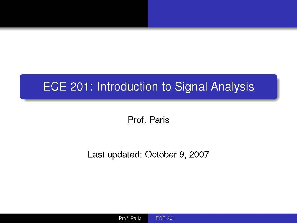 Introductn to Signal Analysis