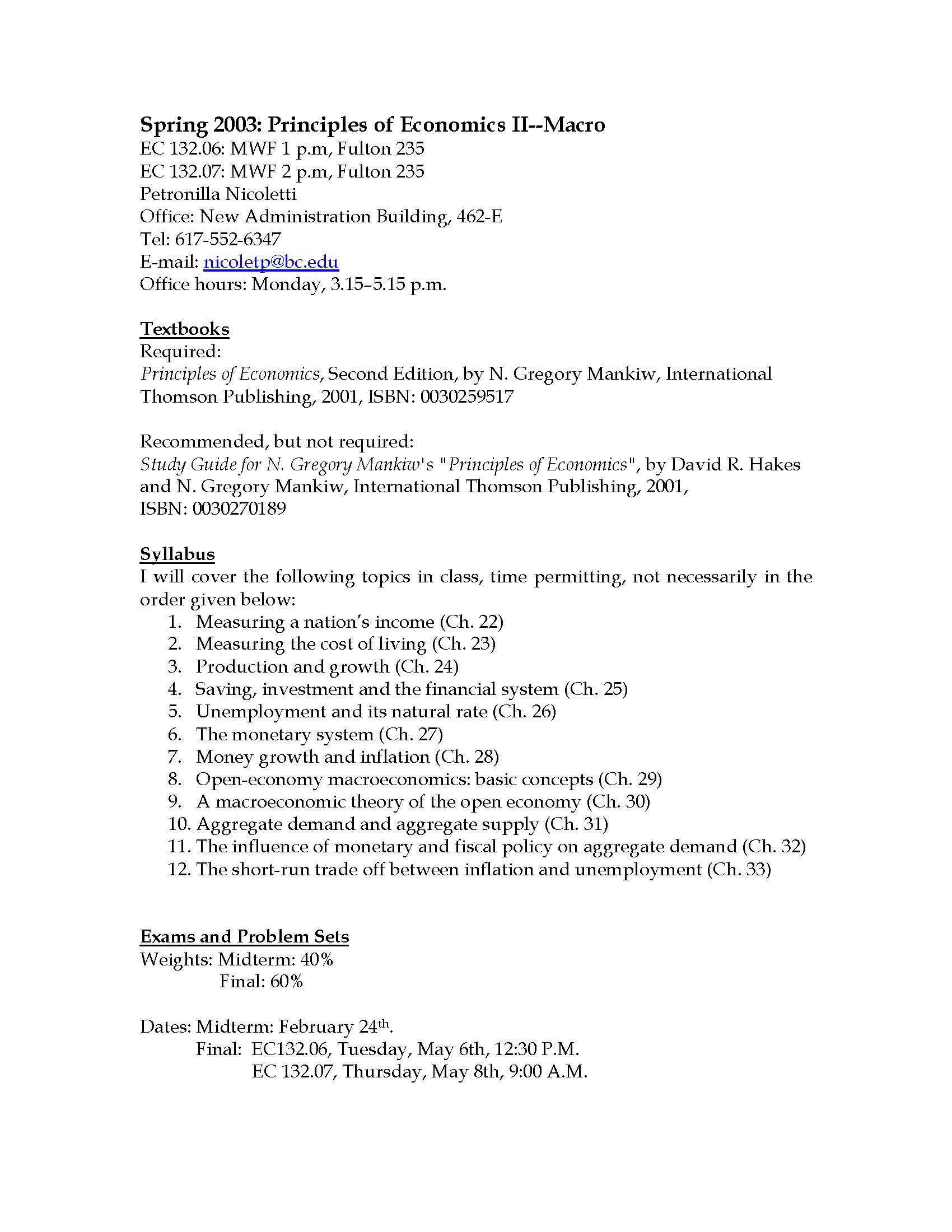 Principles of Economics II