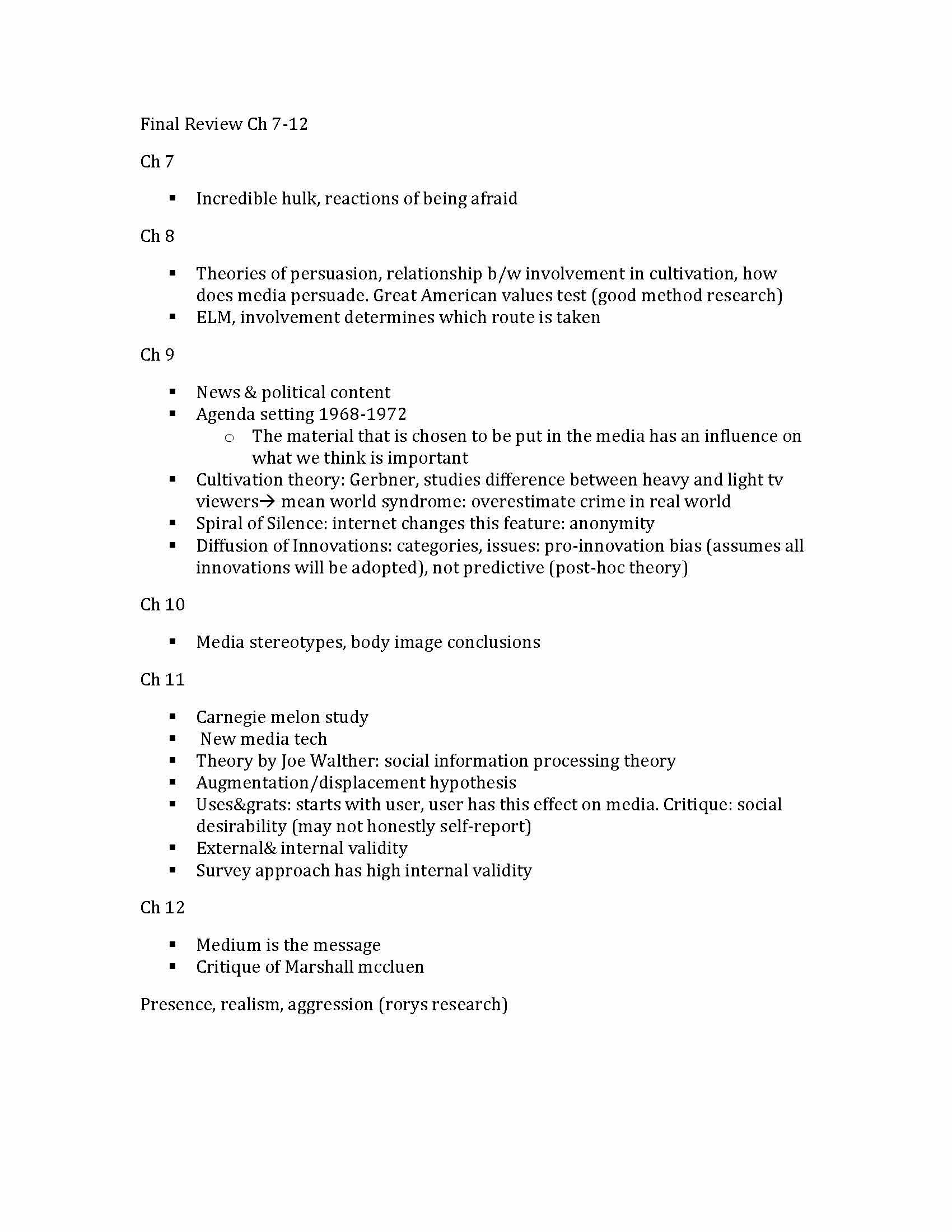 Effects of Mass Media