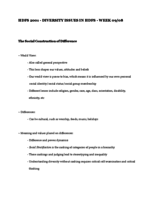 HDFS 2001 - Diversity Issues in HDFS - Notes for Week 09/08