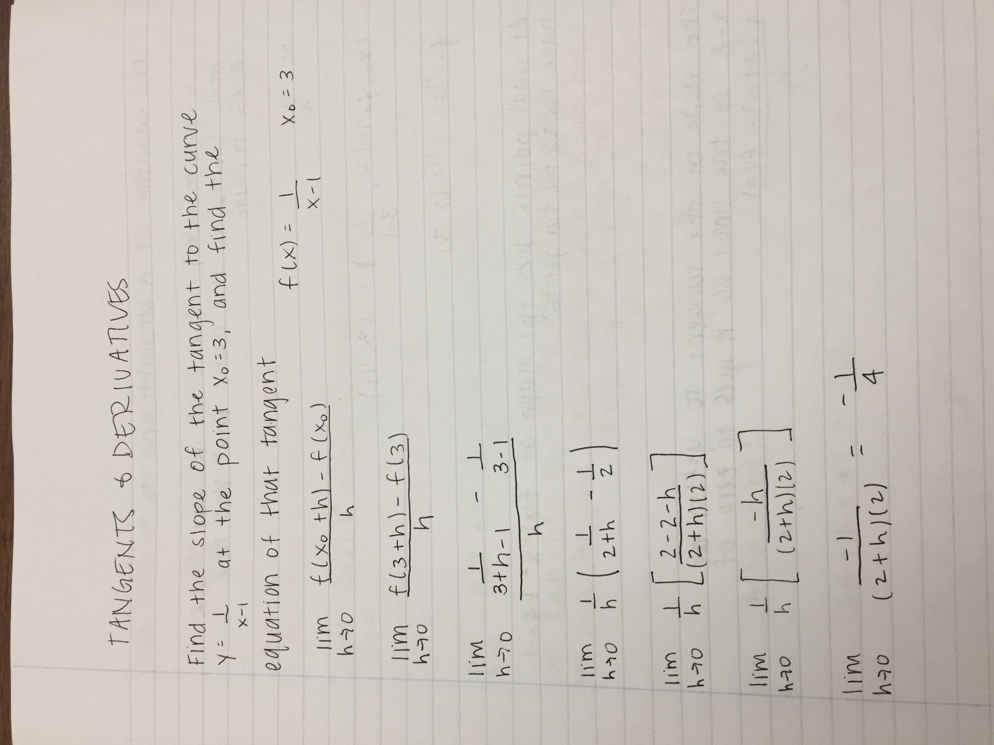 Limits at infinity and Tangents and derivatives