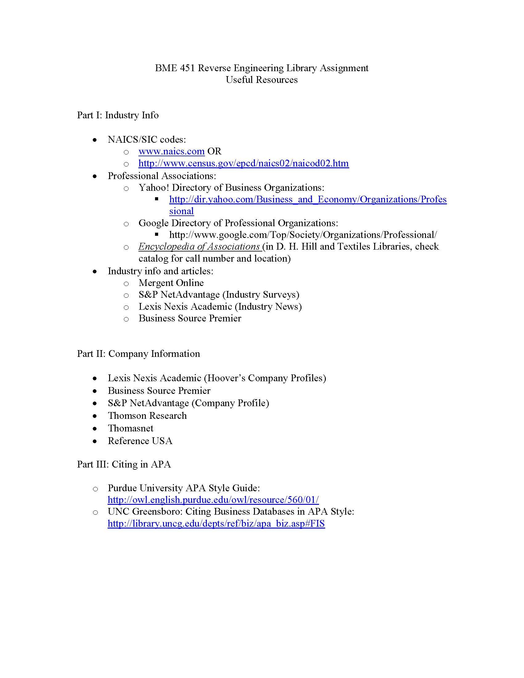 Biomedical Engineering Senior Design I