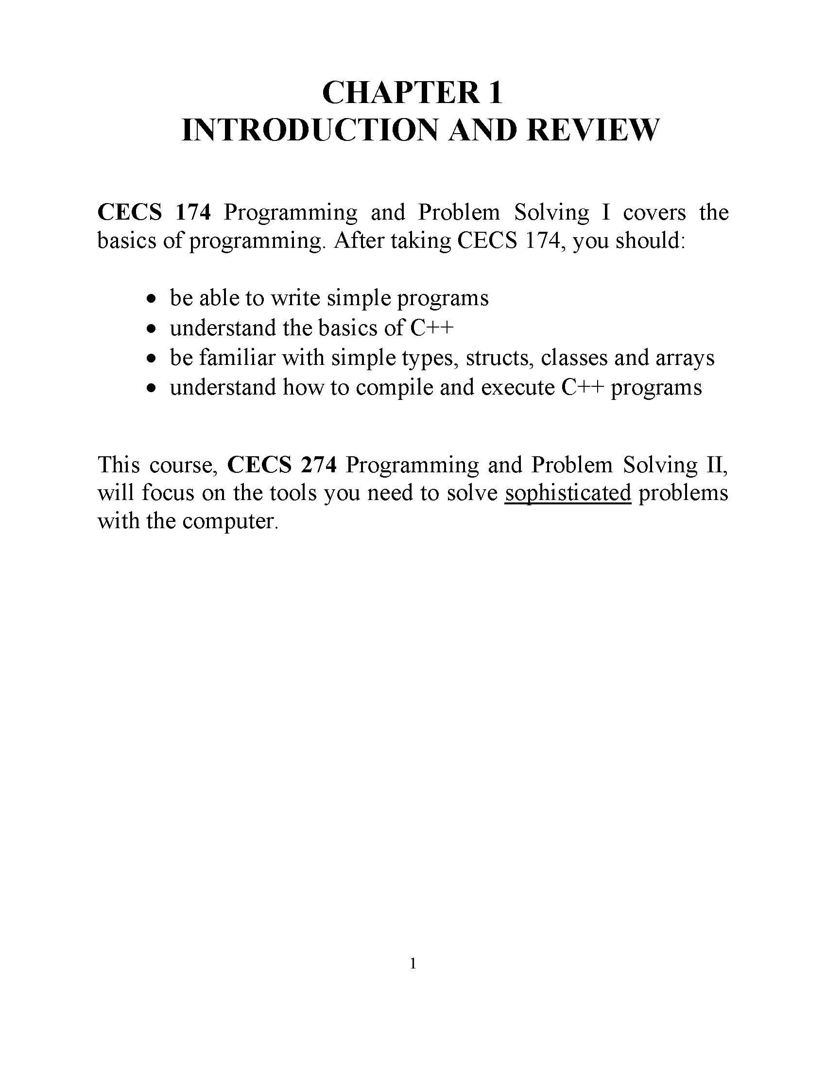 Programming & Problem Solving I