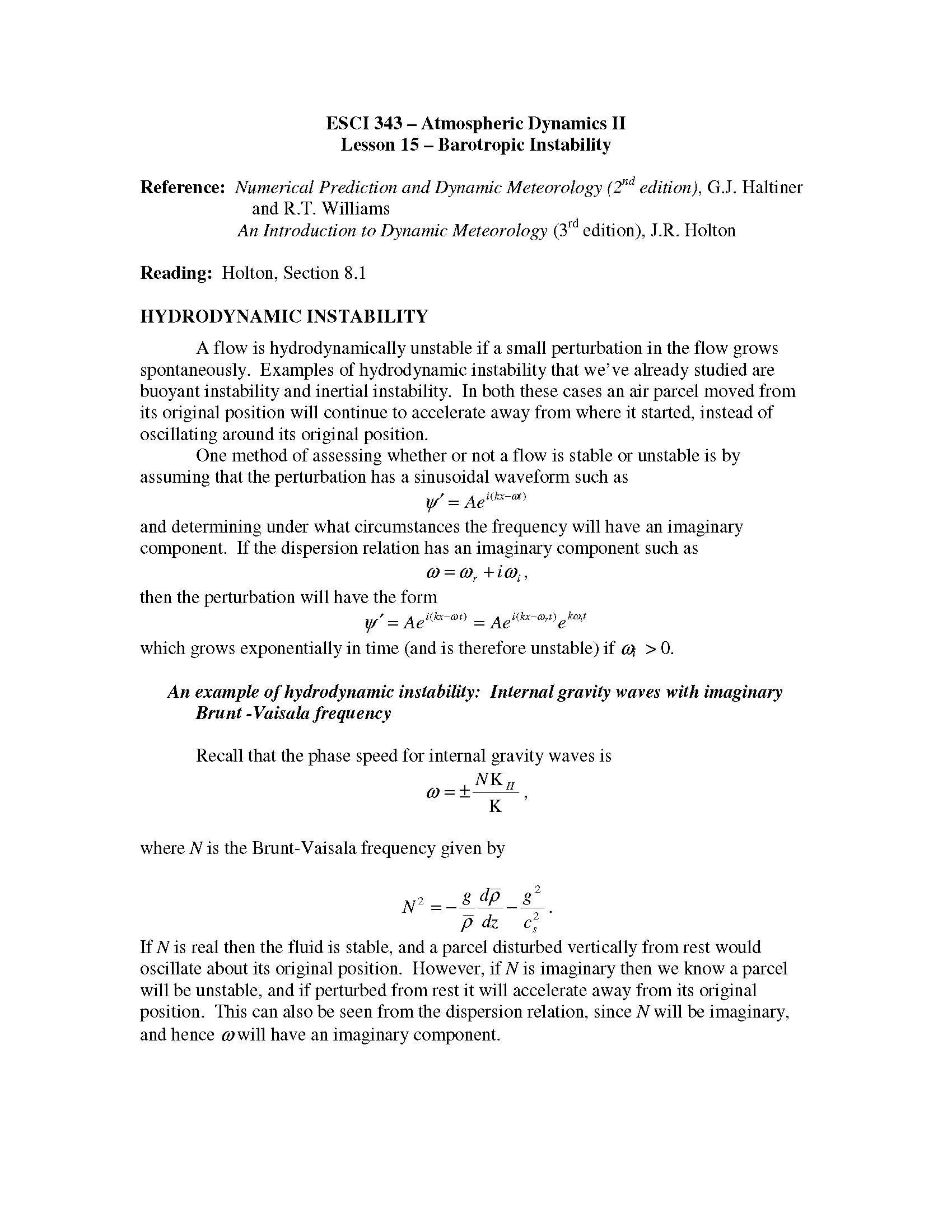 Atmospheric Dynamics 2
