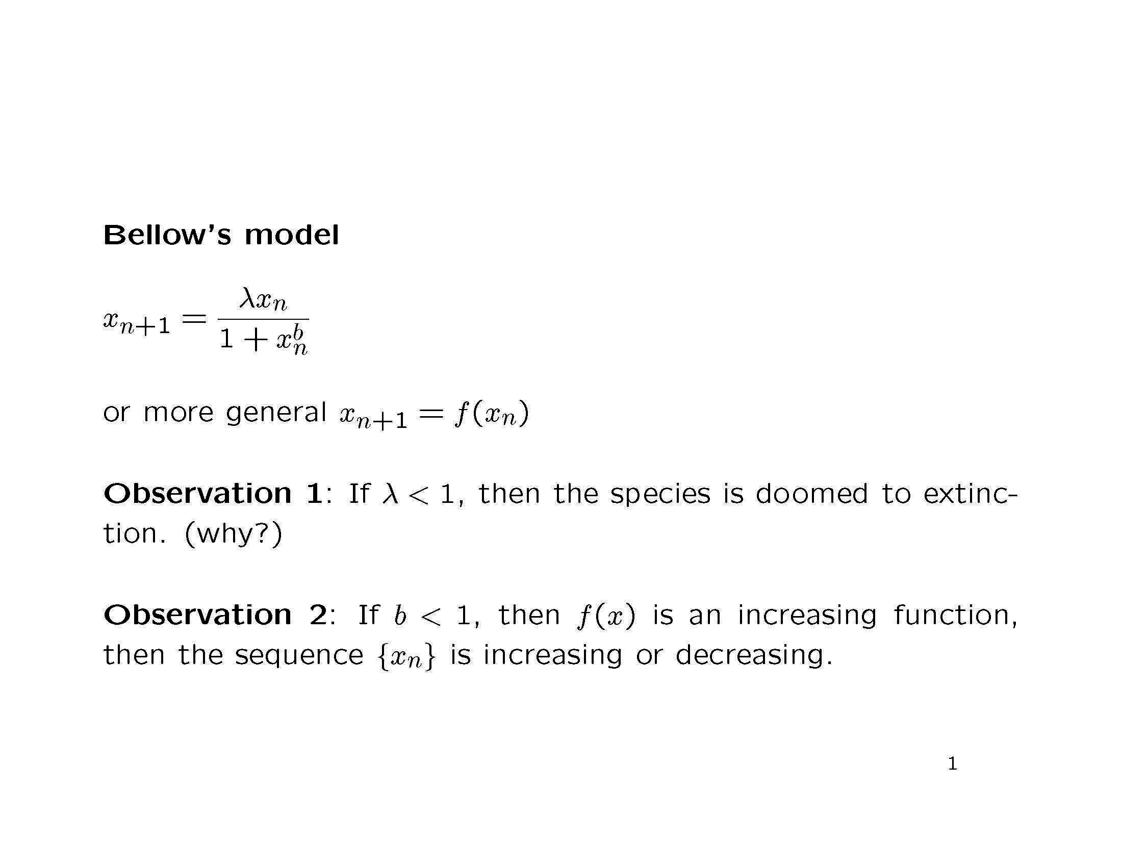 Intro to Mathematical Biology