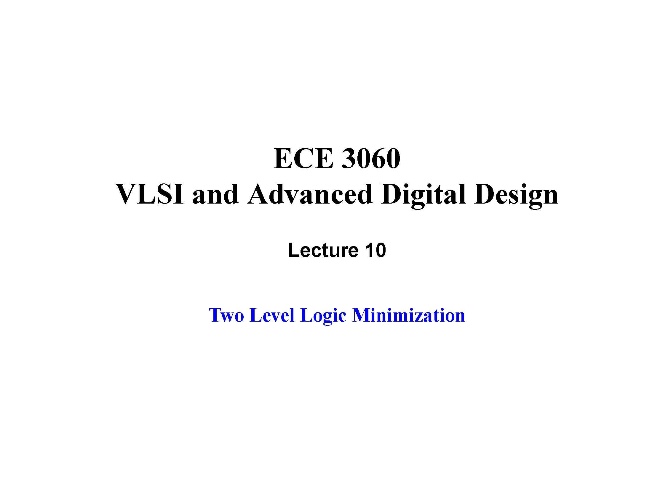 VLSI & Adv Digital Dsgn