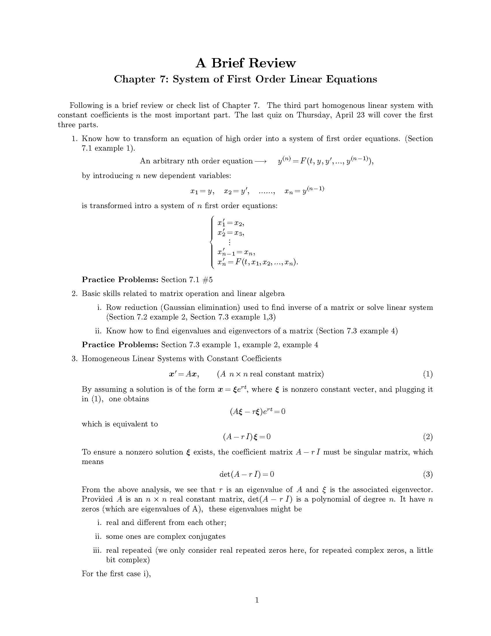 Ordinary Differential Equations