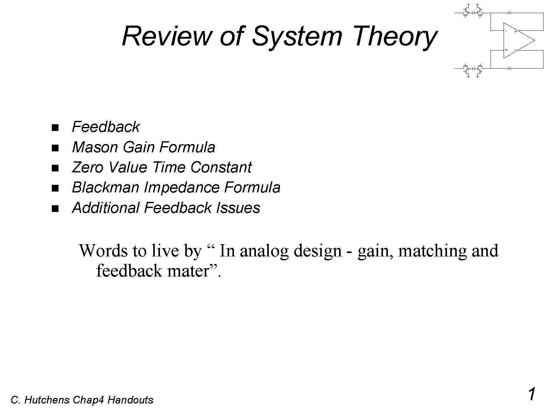 CMOS ANALOG CIRC DES