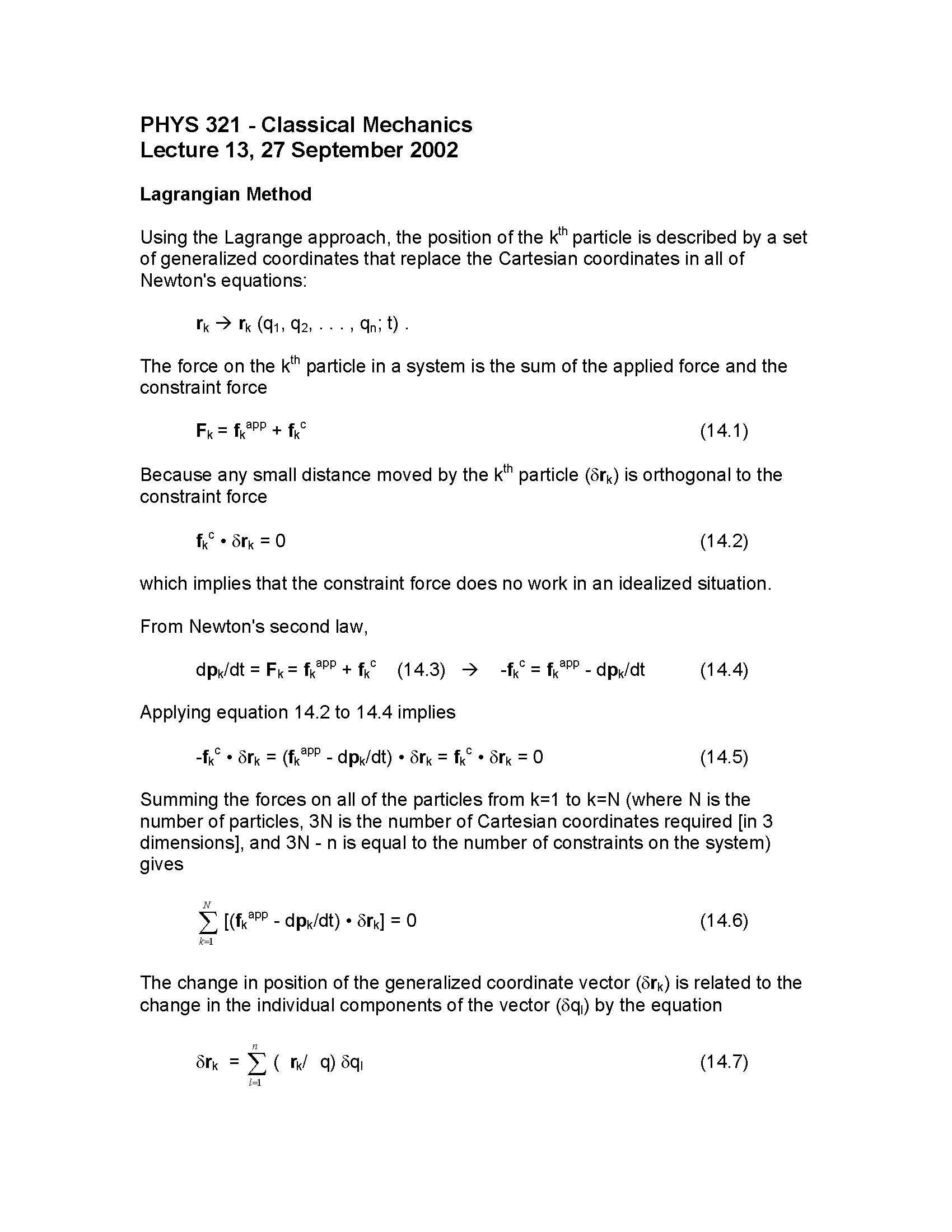 Classical Mechanics