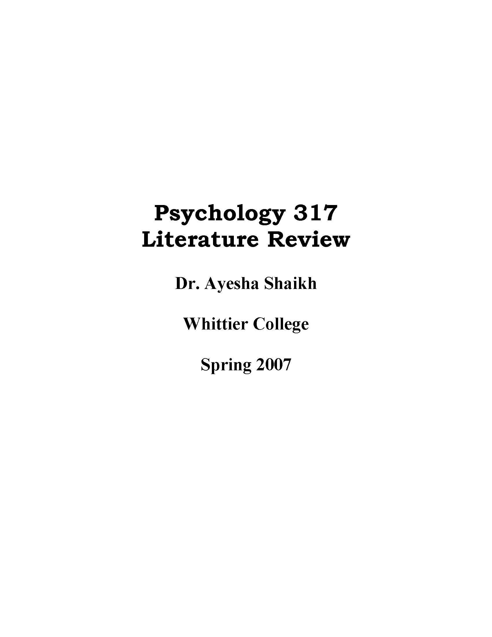 Experimental Psychology