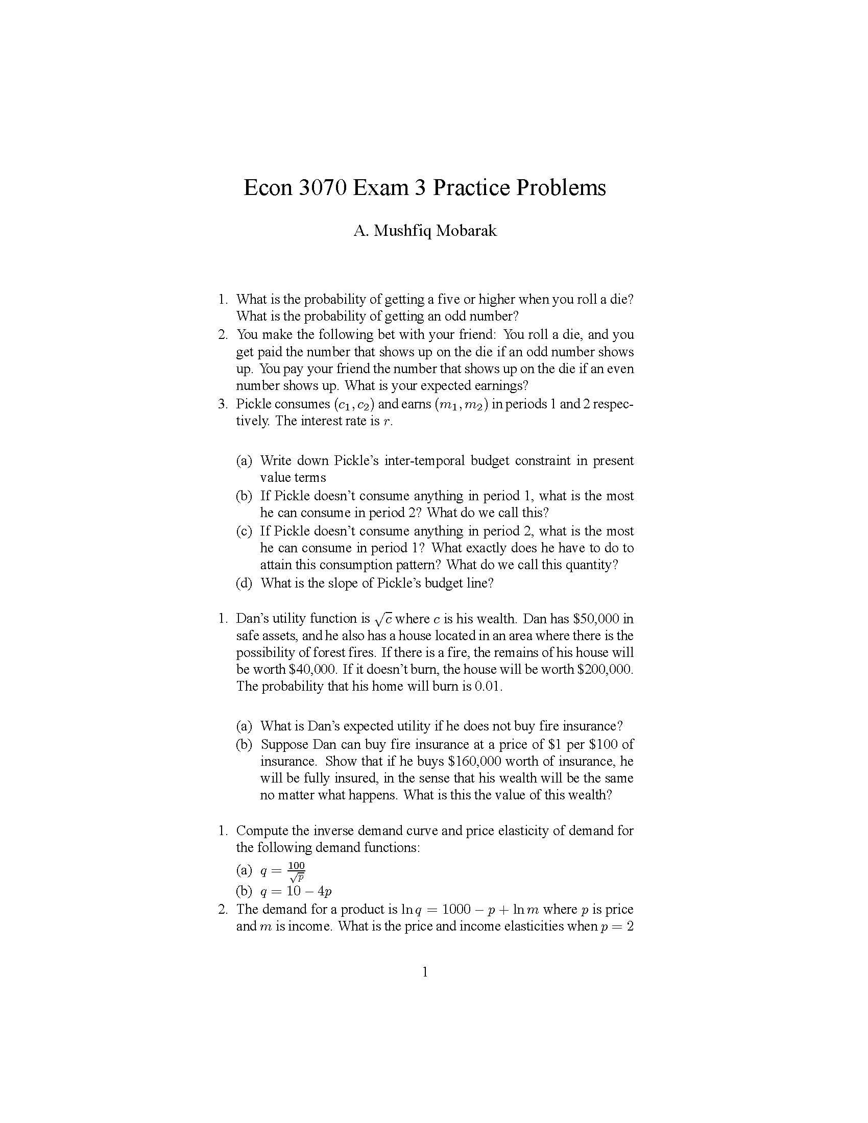 Intermediate Microeconomic Theory