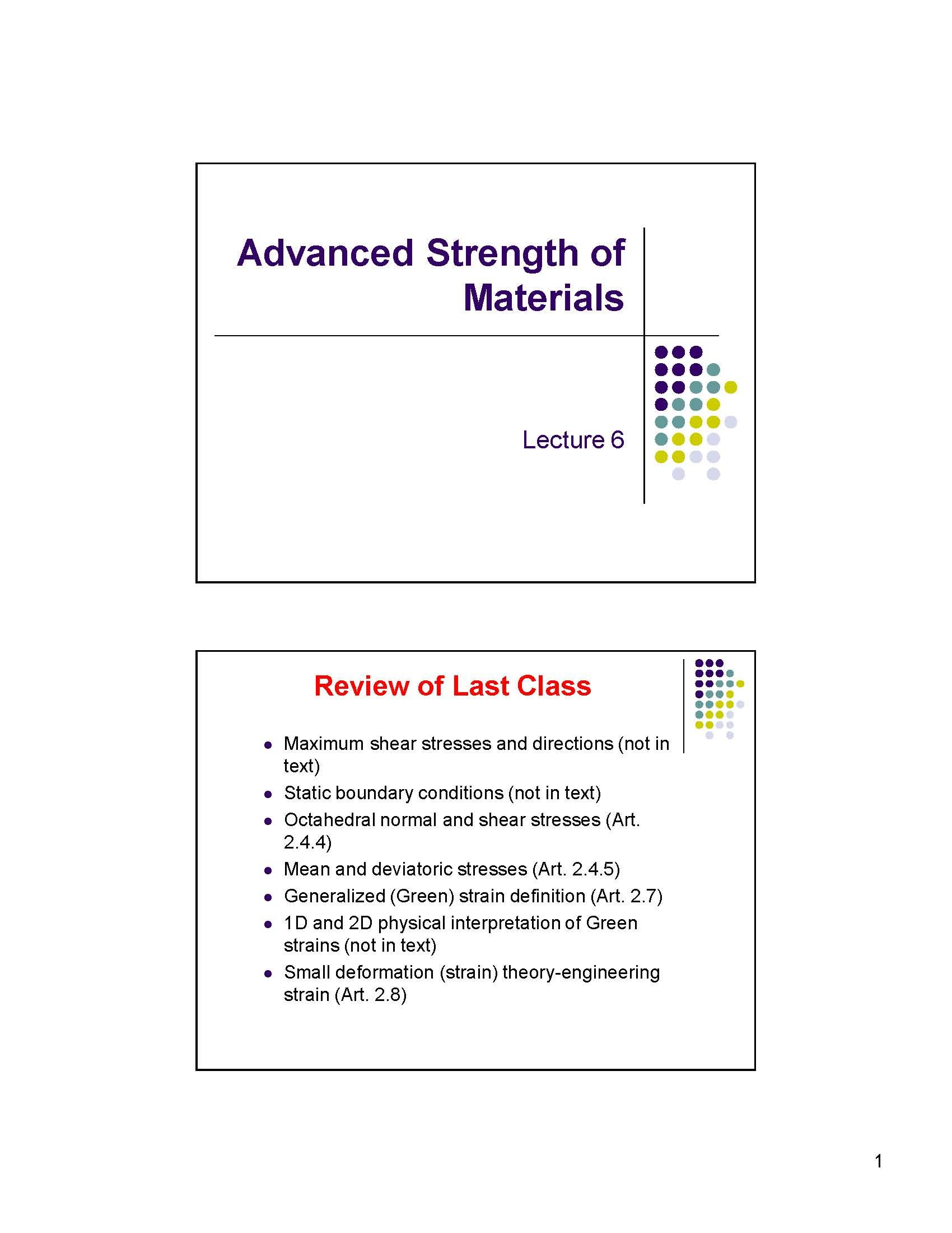Advanced Strength of Materials