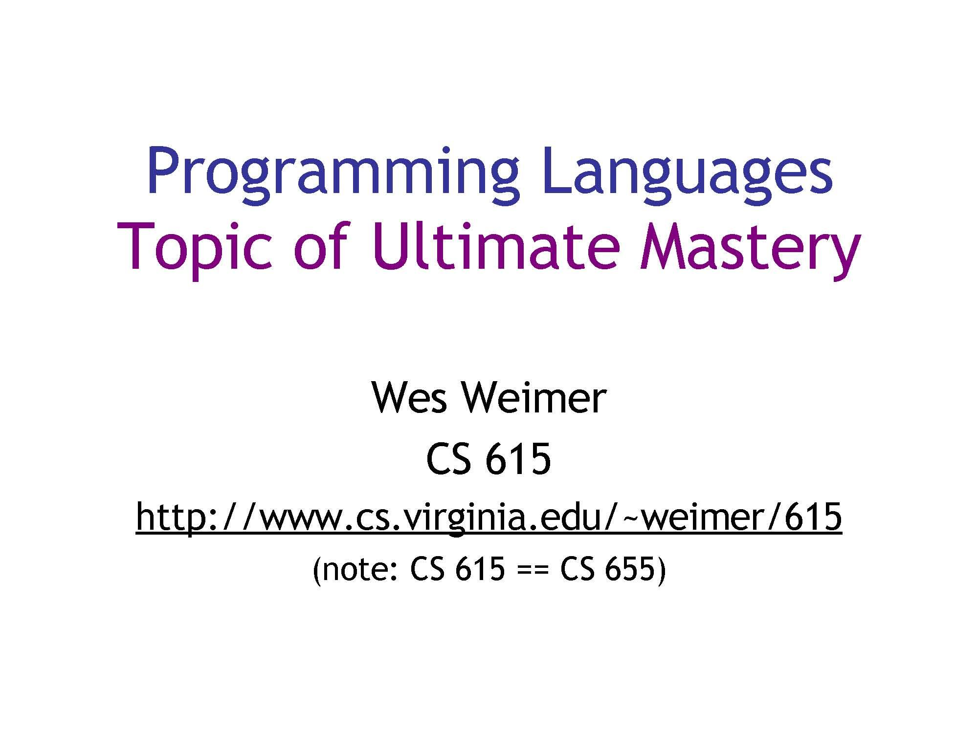 Programming Languages