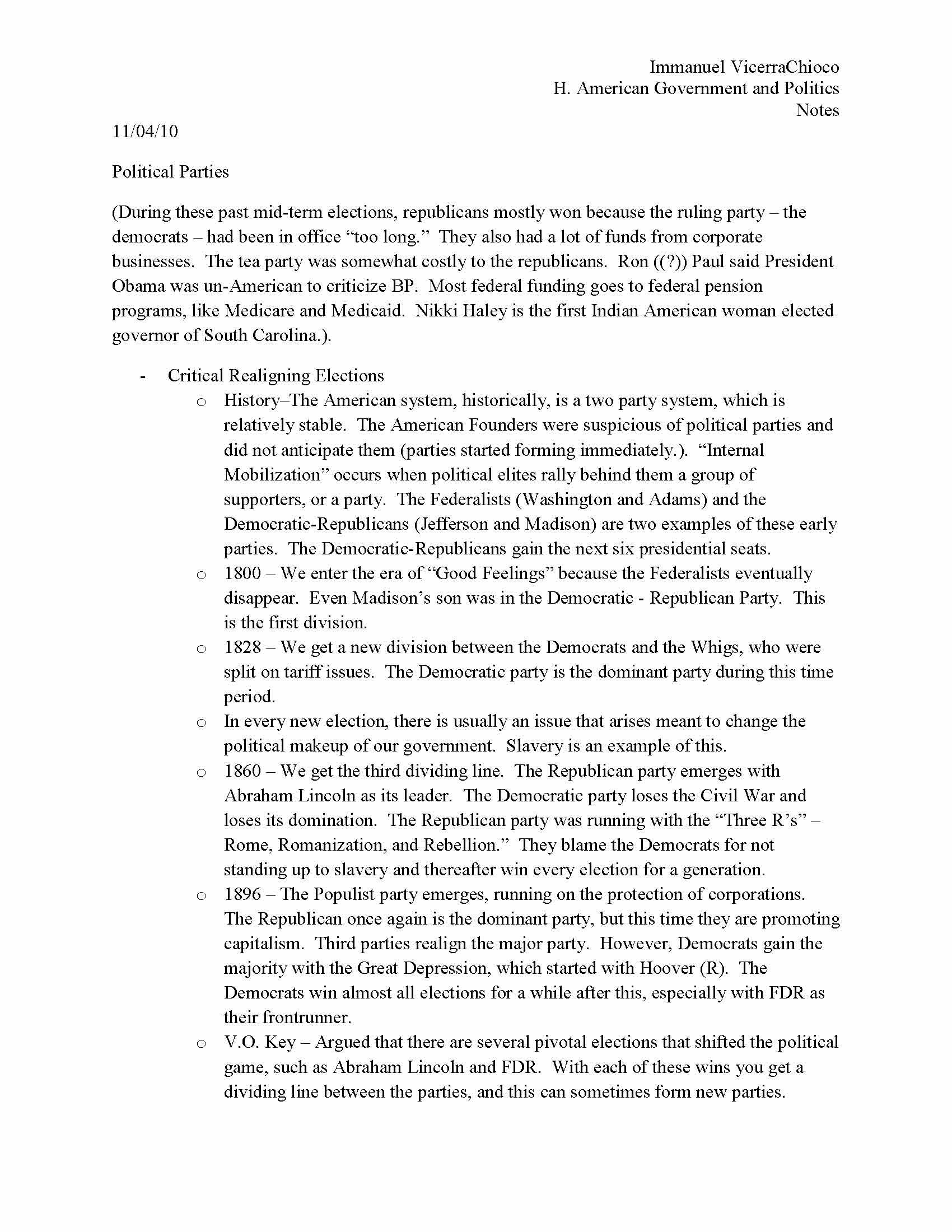 American Government and Politics