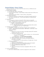 Human Biology - Exam 1 Notes