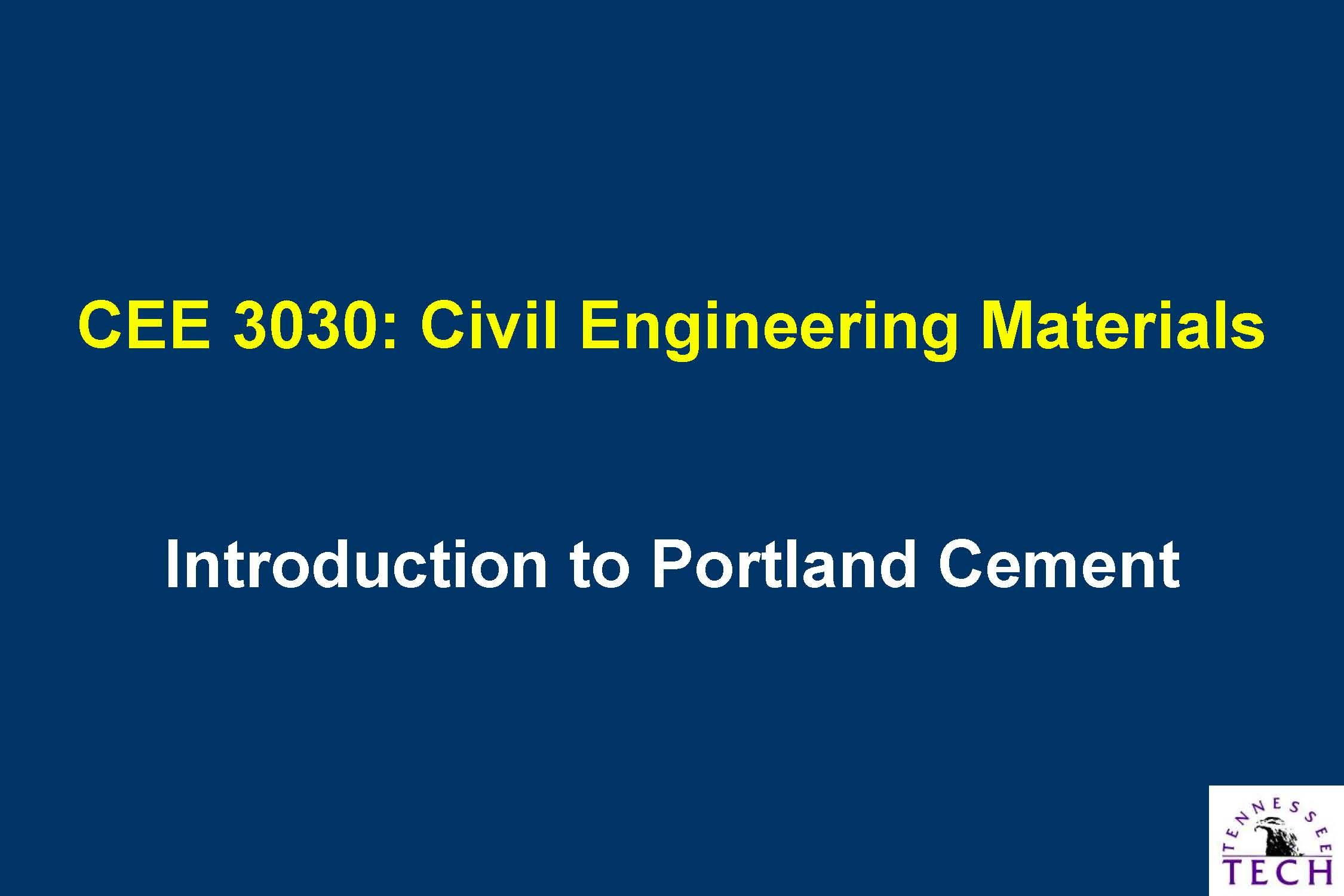 Civil Engineering Materials