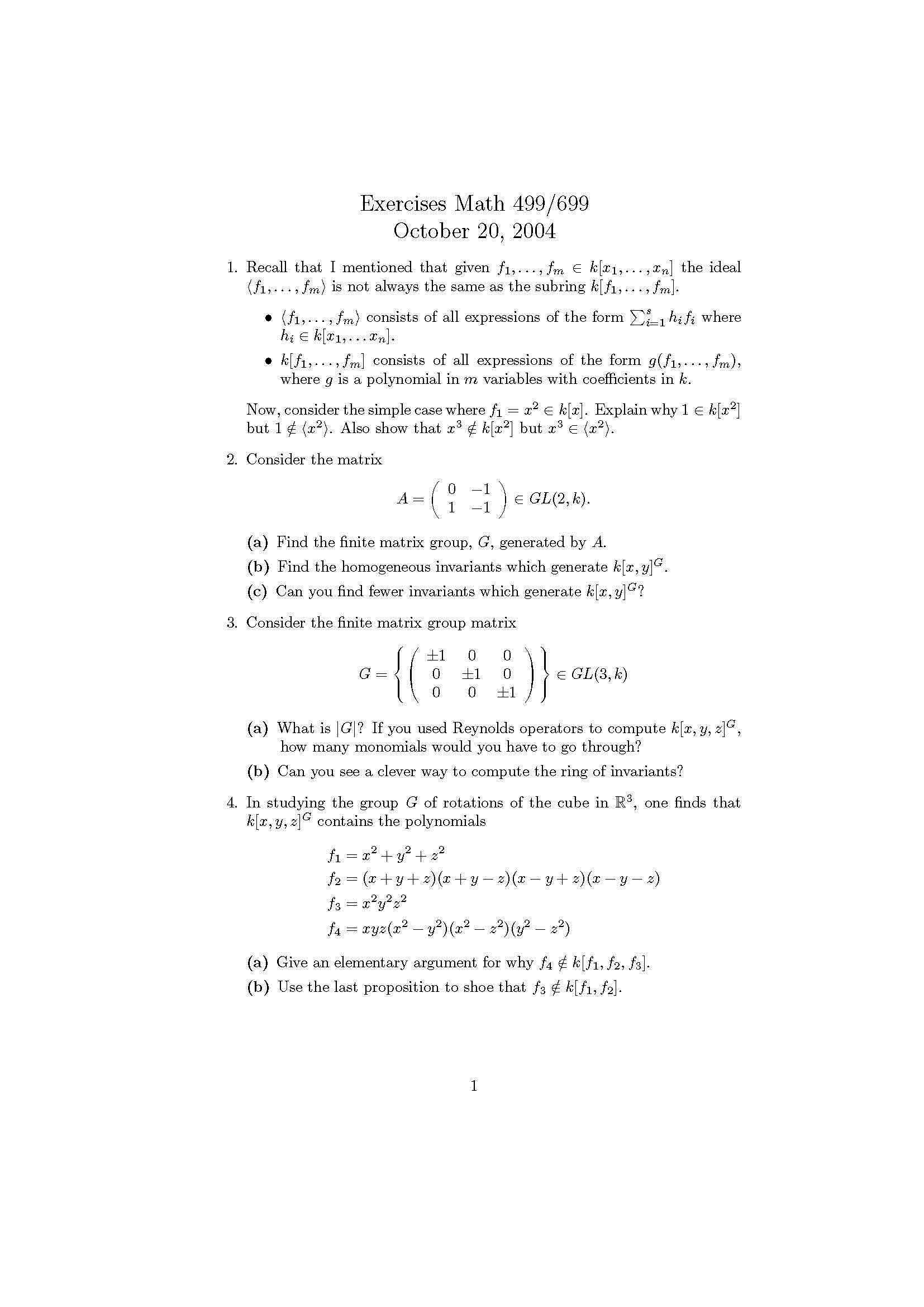 MATHEMATICAL SCIENCES VIGRE SEMINAR