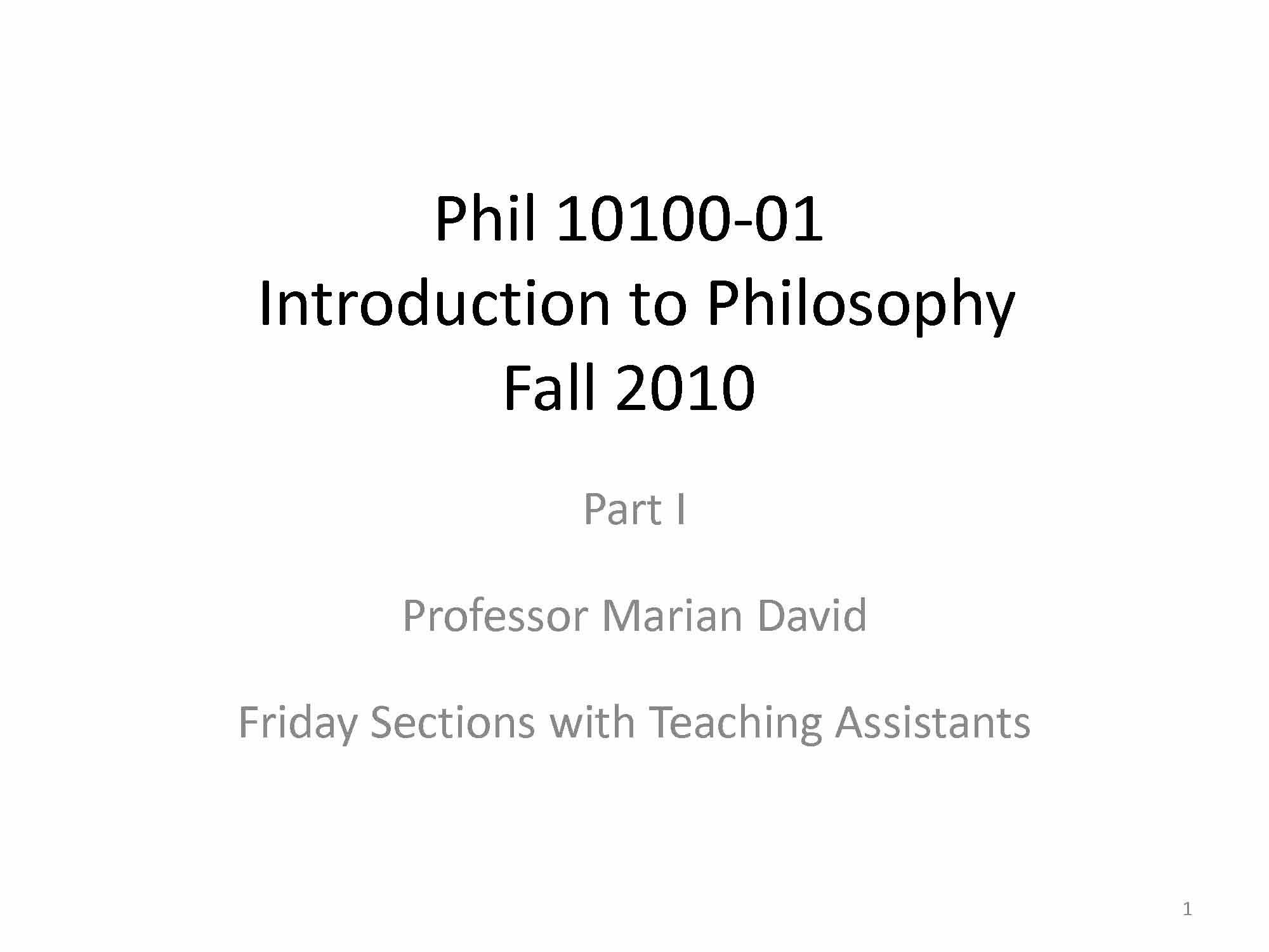 Introduction to Philosophy