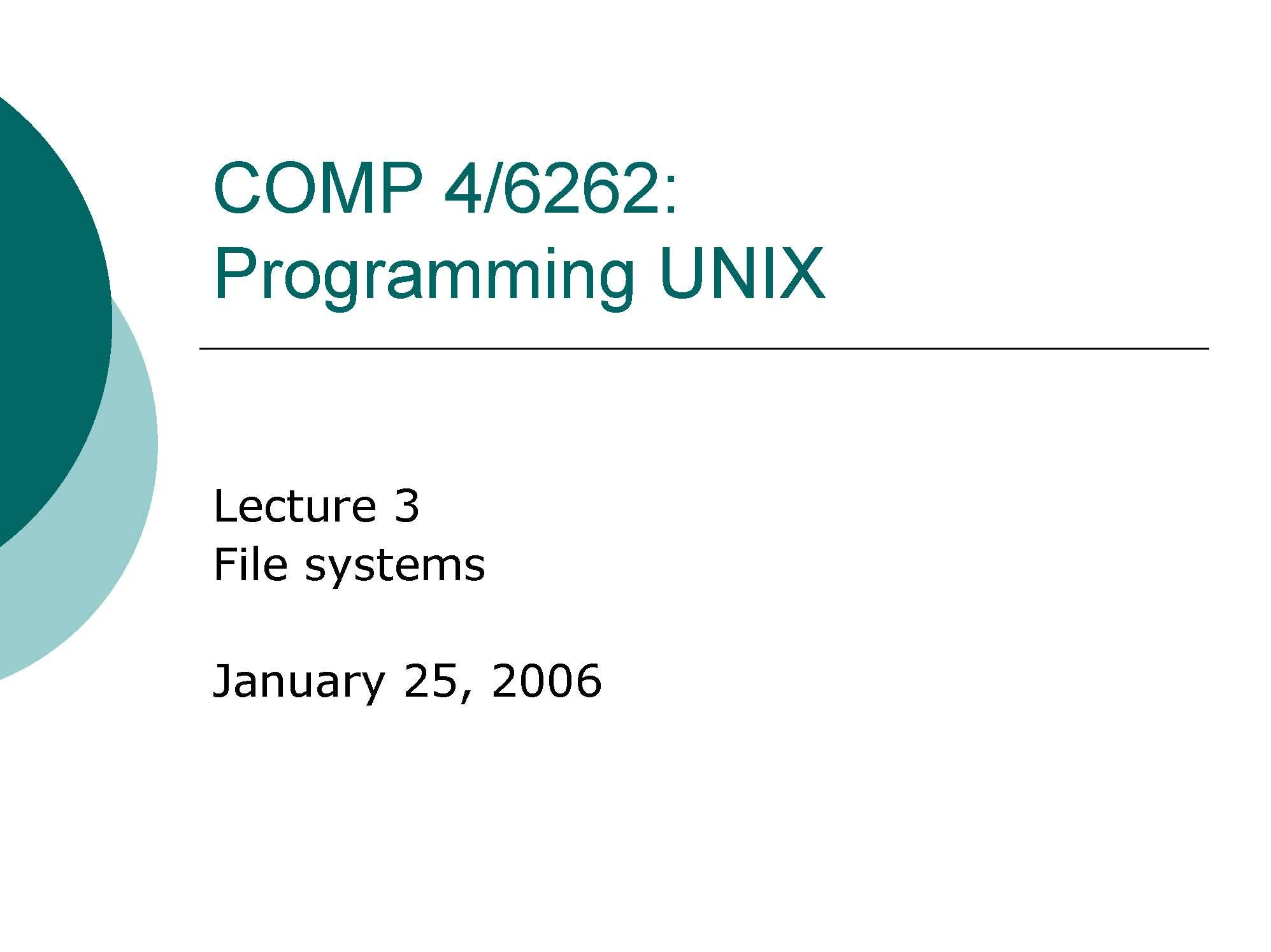 Programming UNIX